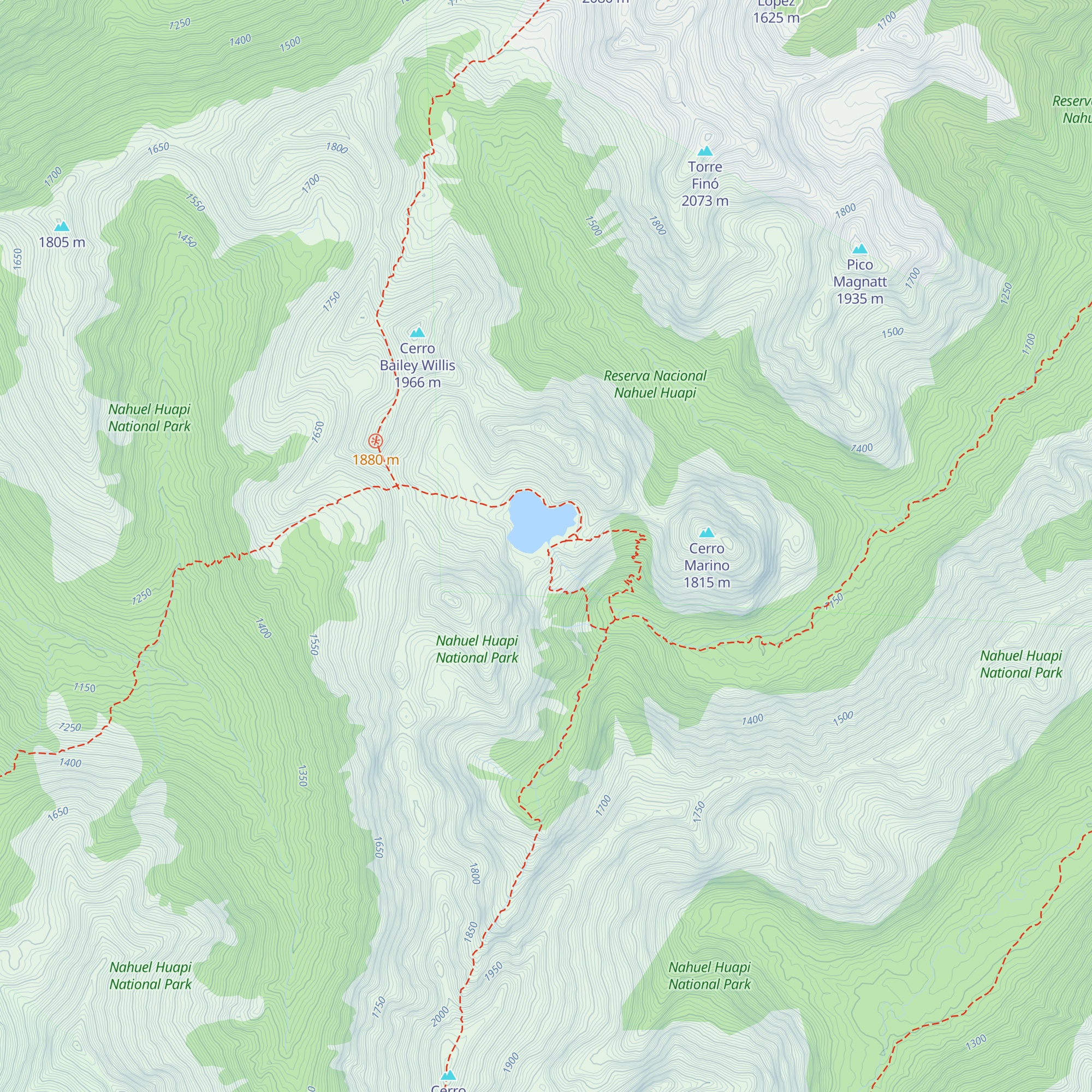 Refugio Italia Manfredo Segre map