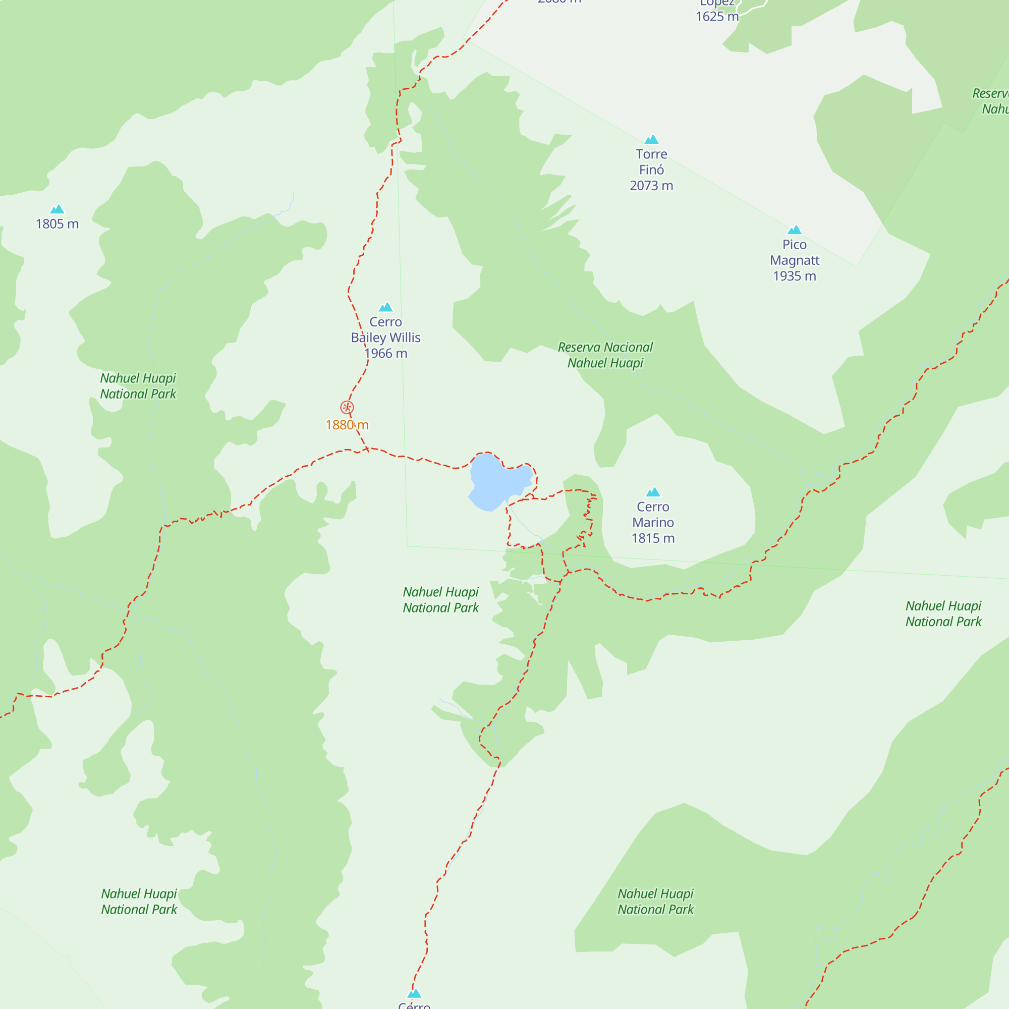 Refugio Italia Manfredo Segre map