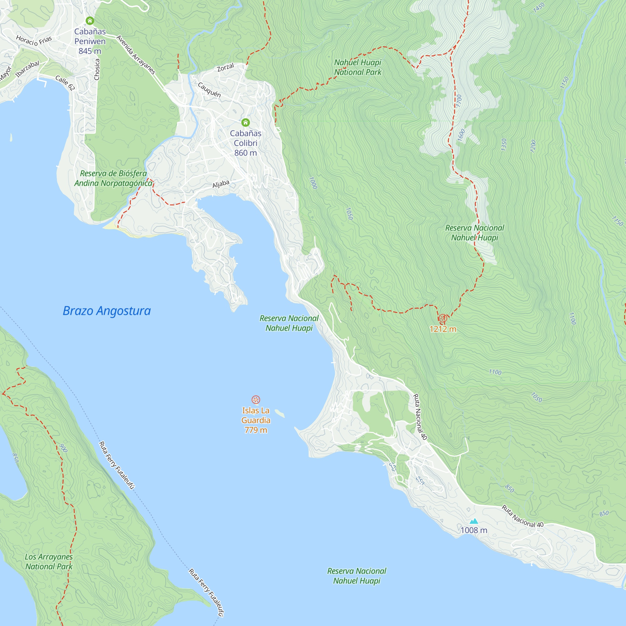 Refugio Andino map