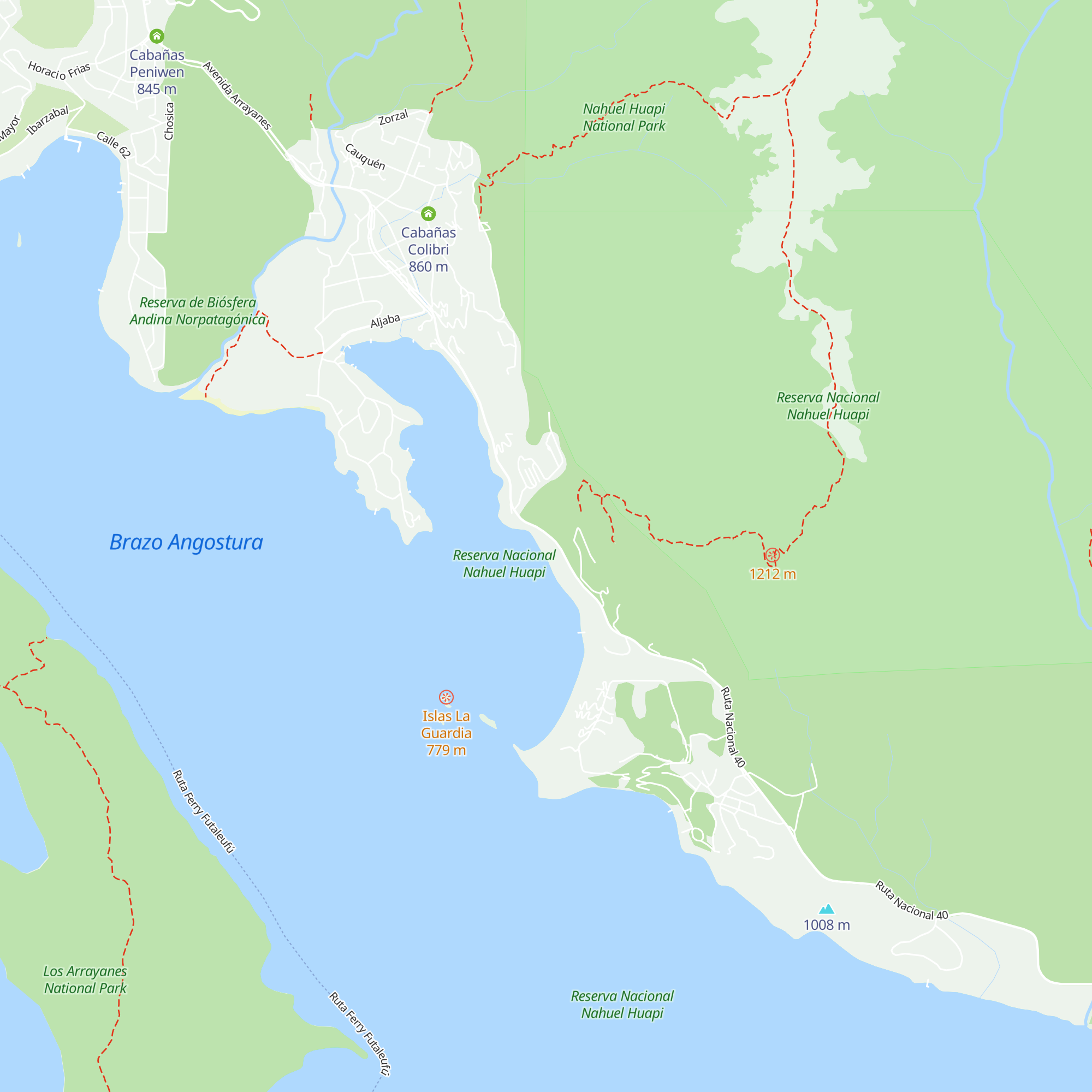 Refugio Andino map