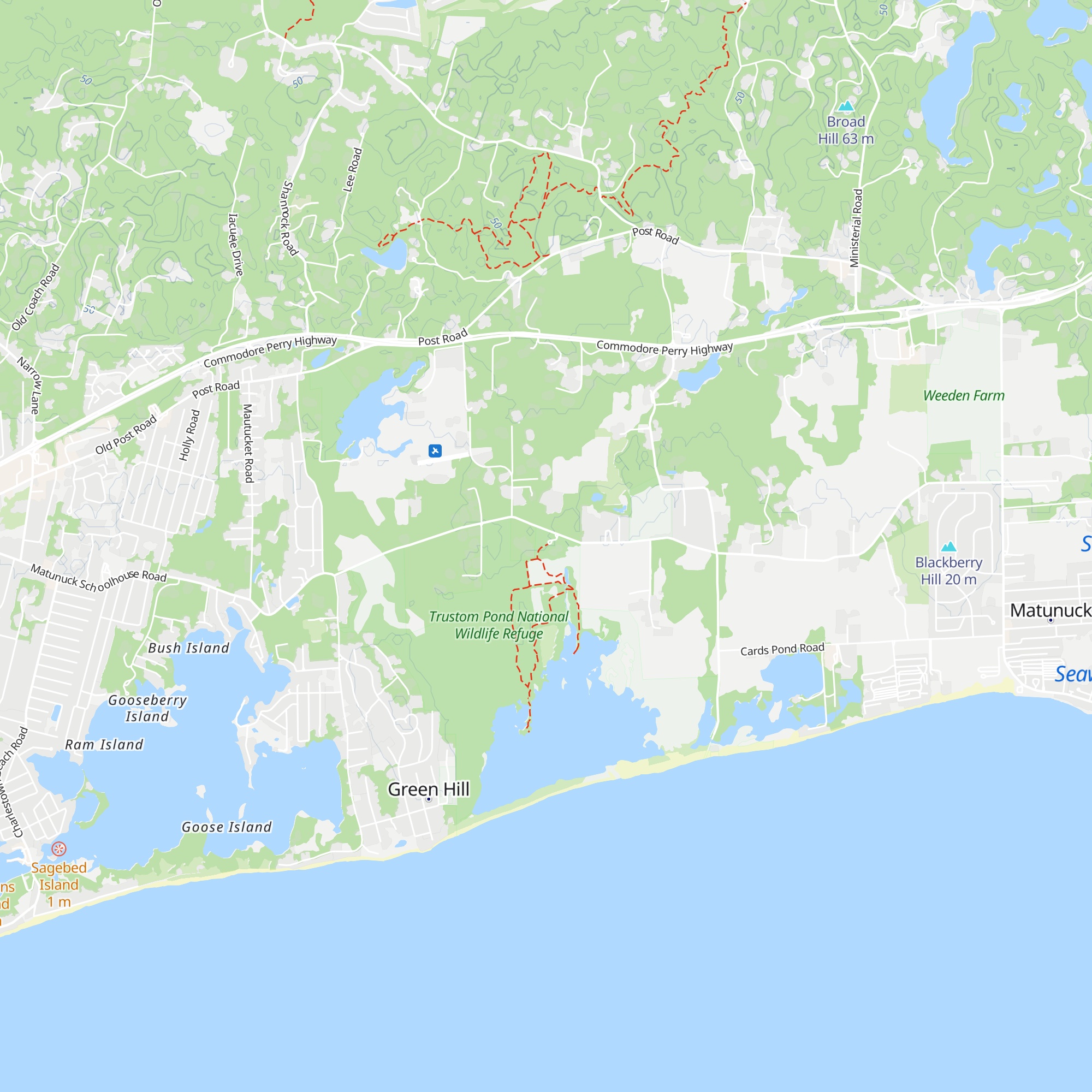 Trustom Pond National Wildlife Refuge Visitor Contact Station map