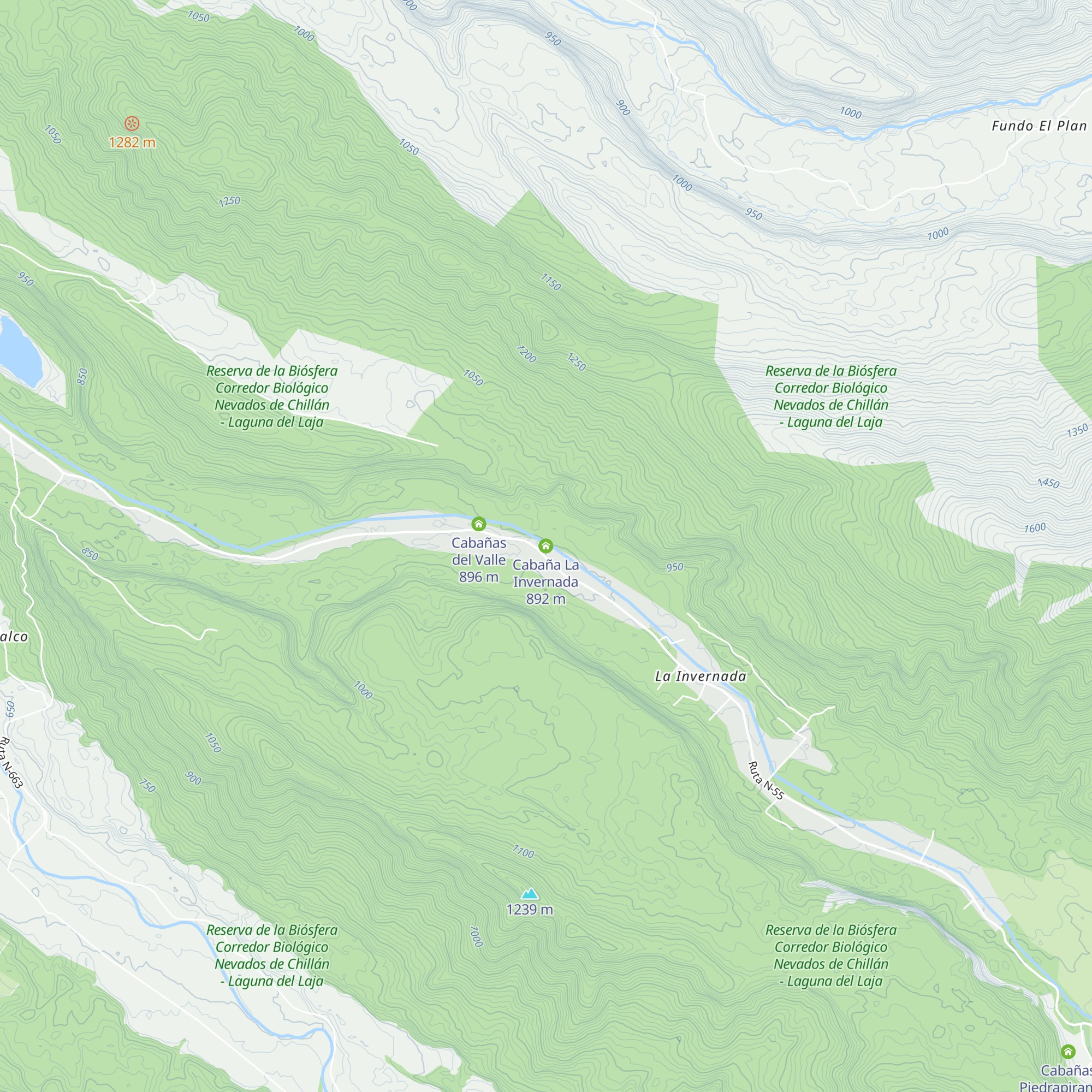 Cabaña La Invernada map
