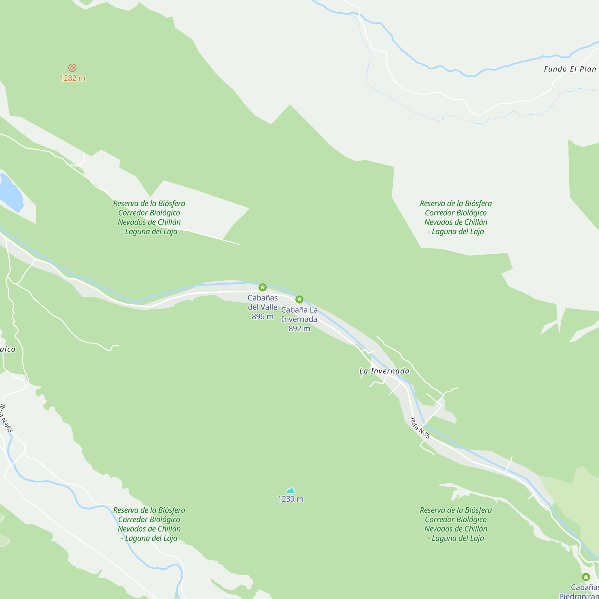 Cabaña La Invernada map