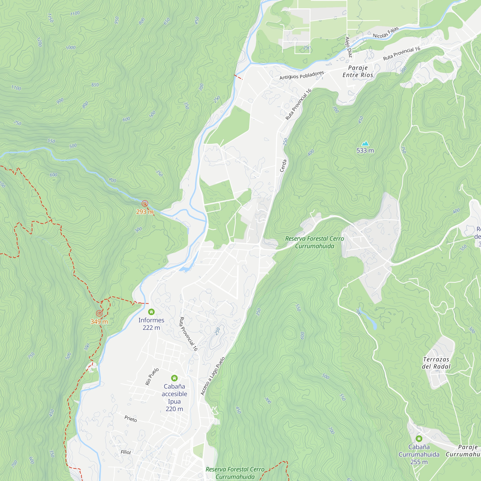 Cabañas Suyai map