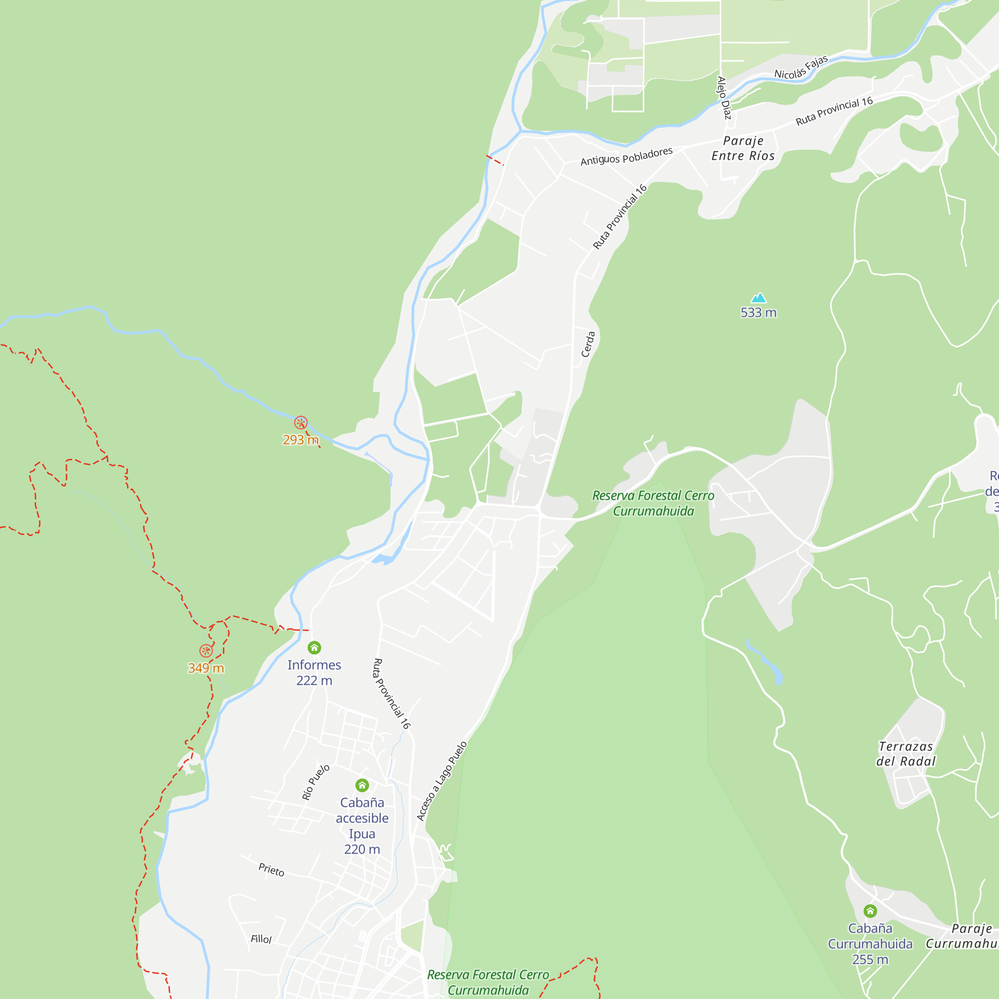Cabañas Suyai map