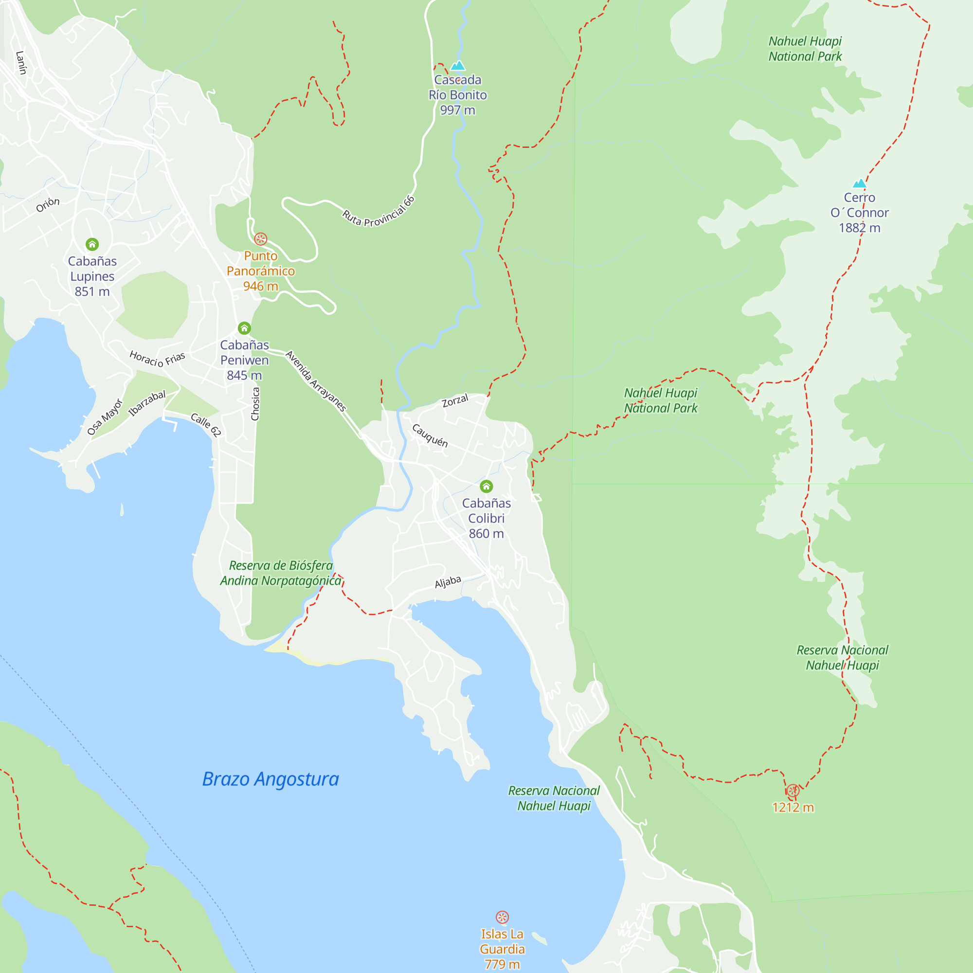 Cabañas Colibri map
