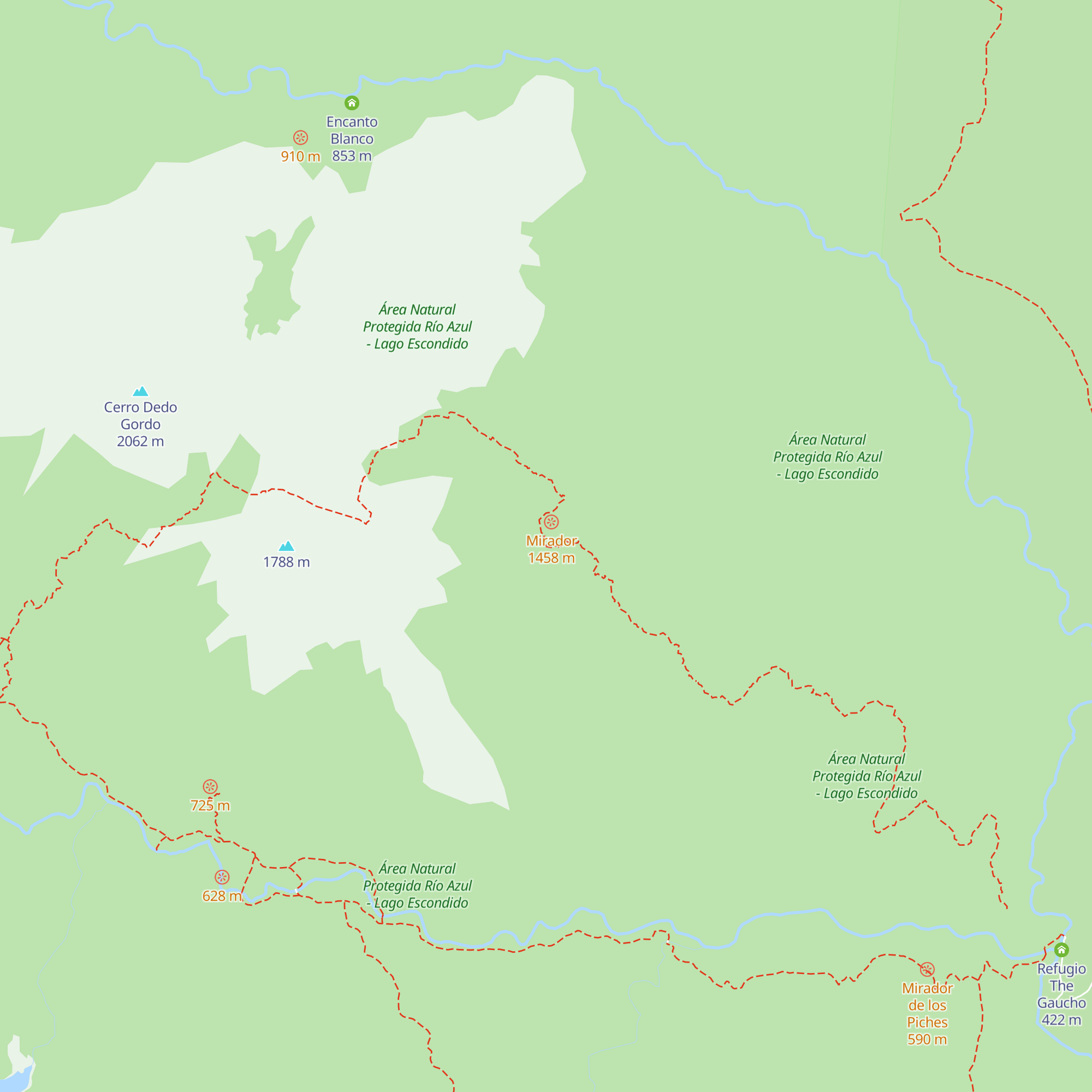 Refugio Dedo Gordo map