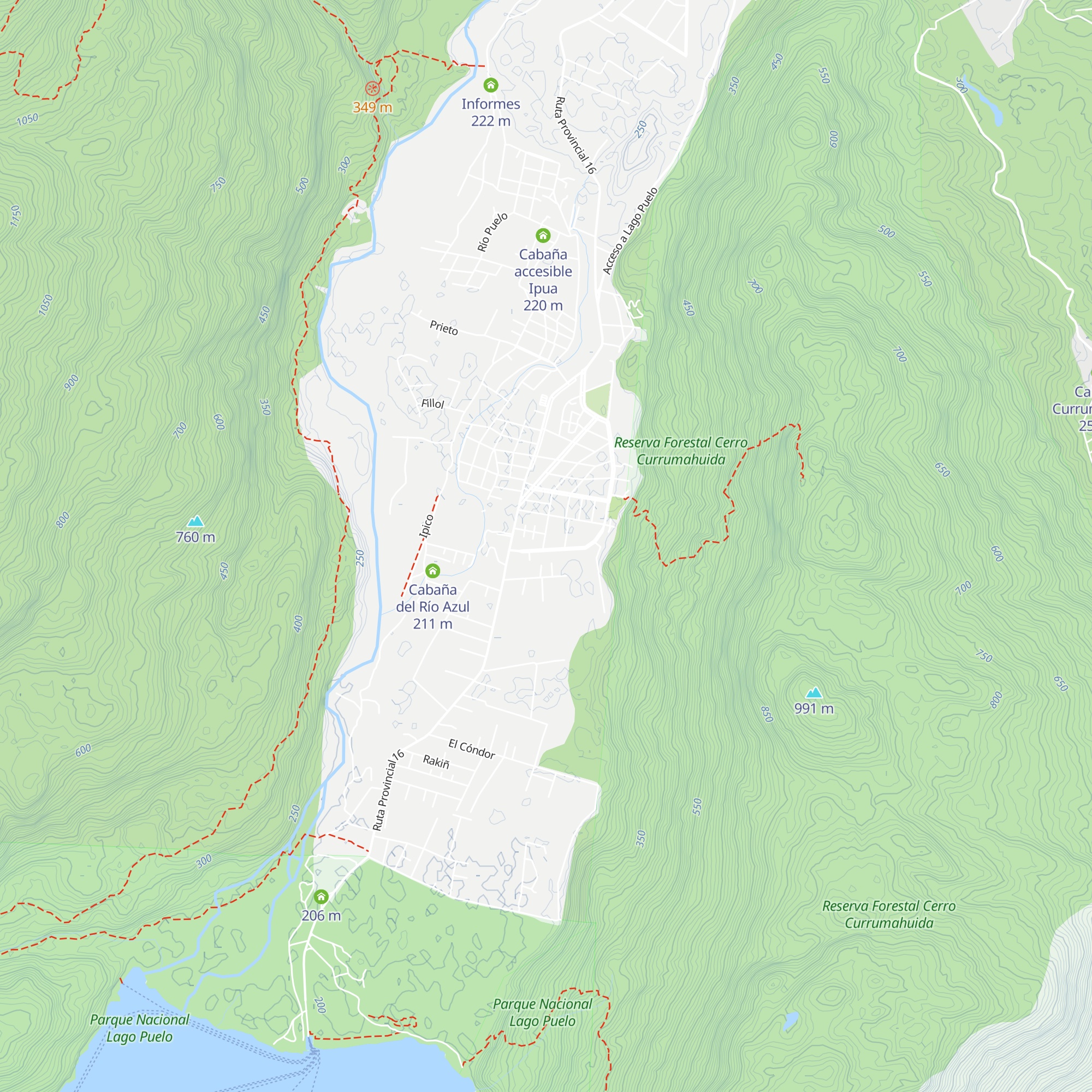 Cabañas Ucihuen map