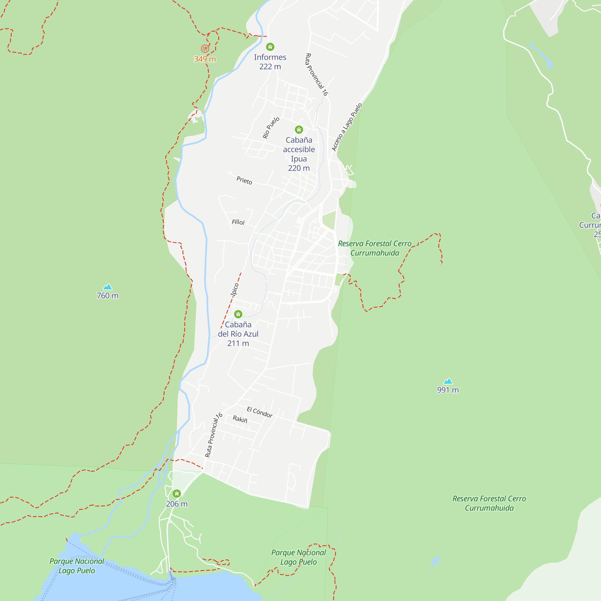 Cabañas Ucihuen map