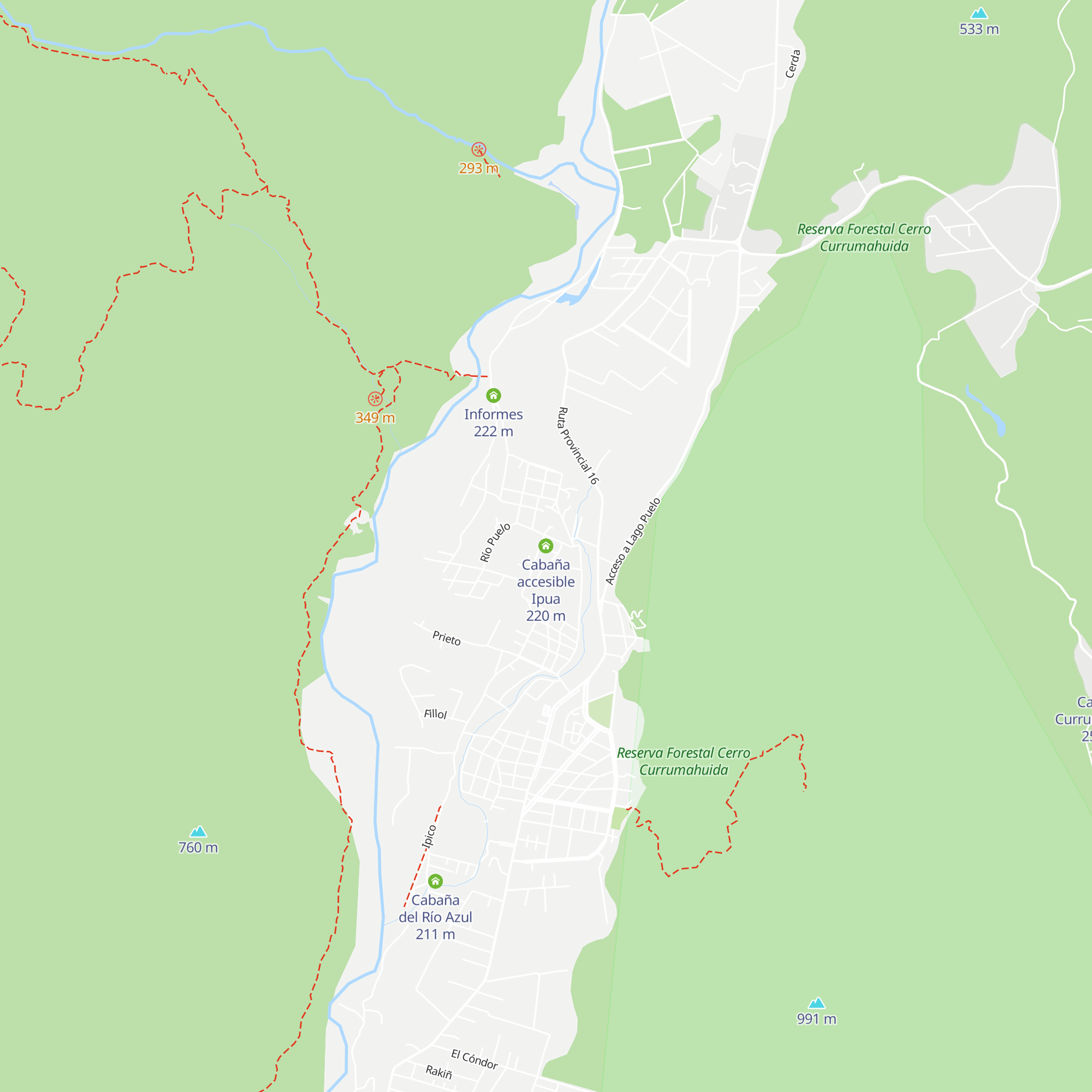 Cabaña accesible Ipua map