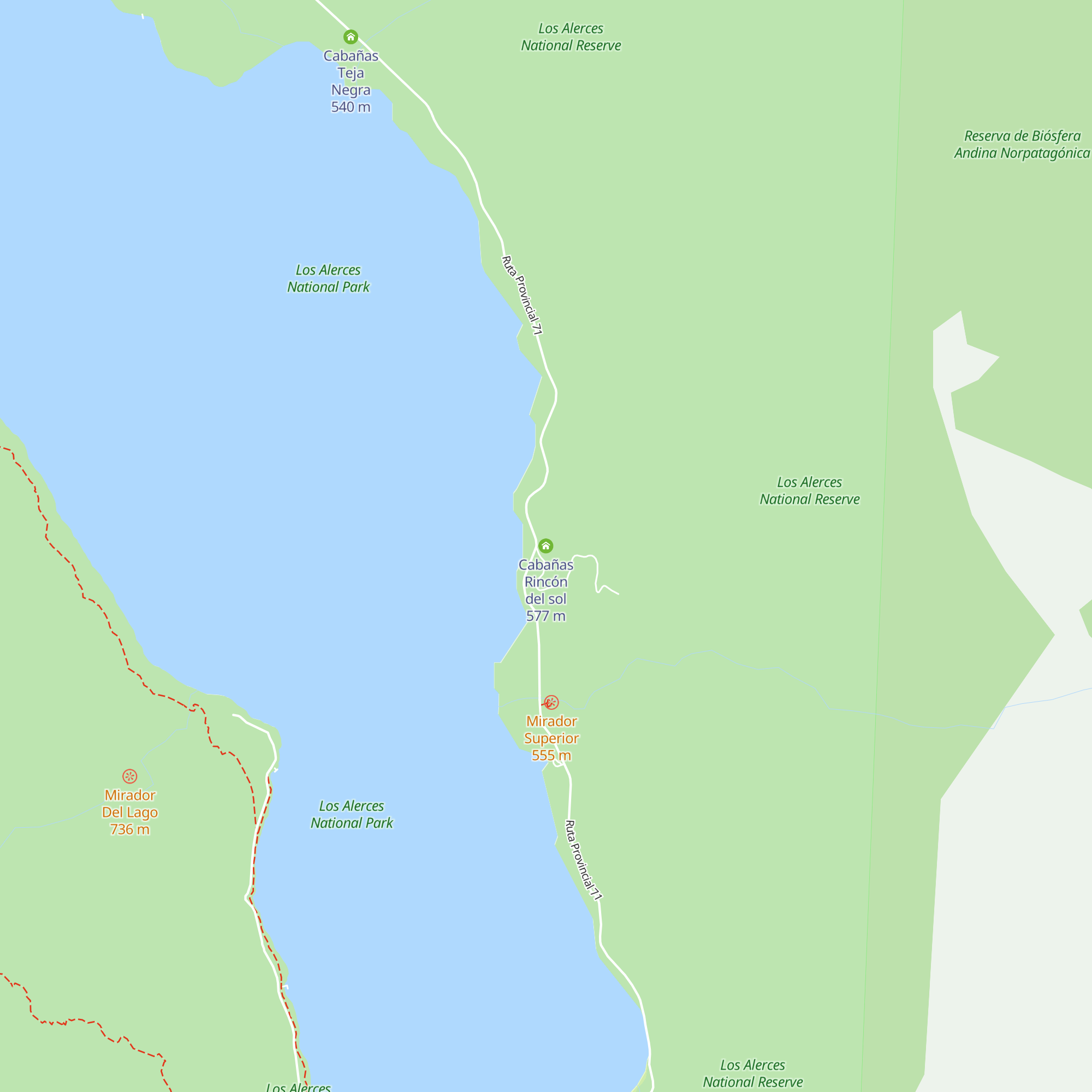 Cabañas Rincón del sol map