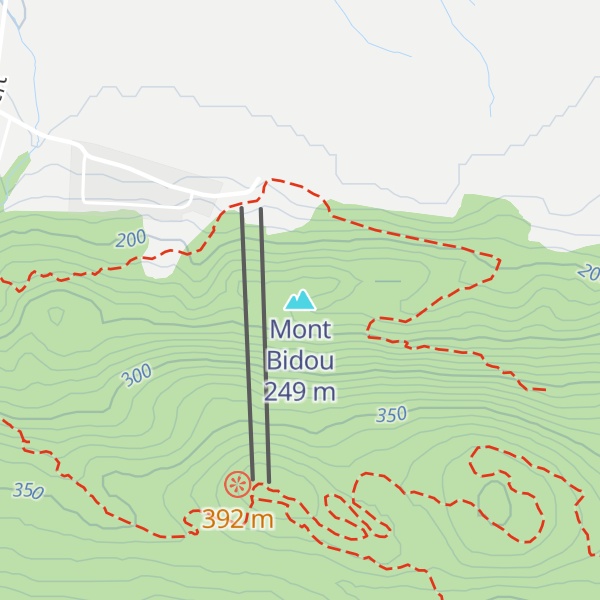 Map of Mont Bidou