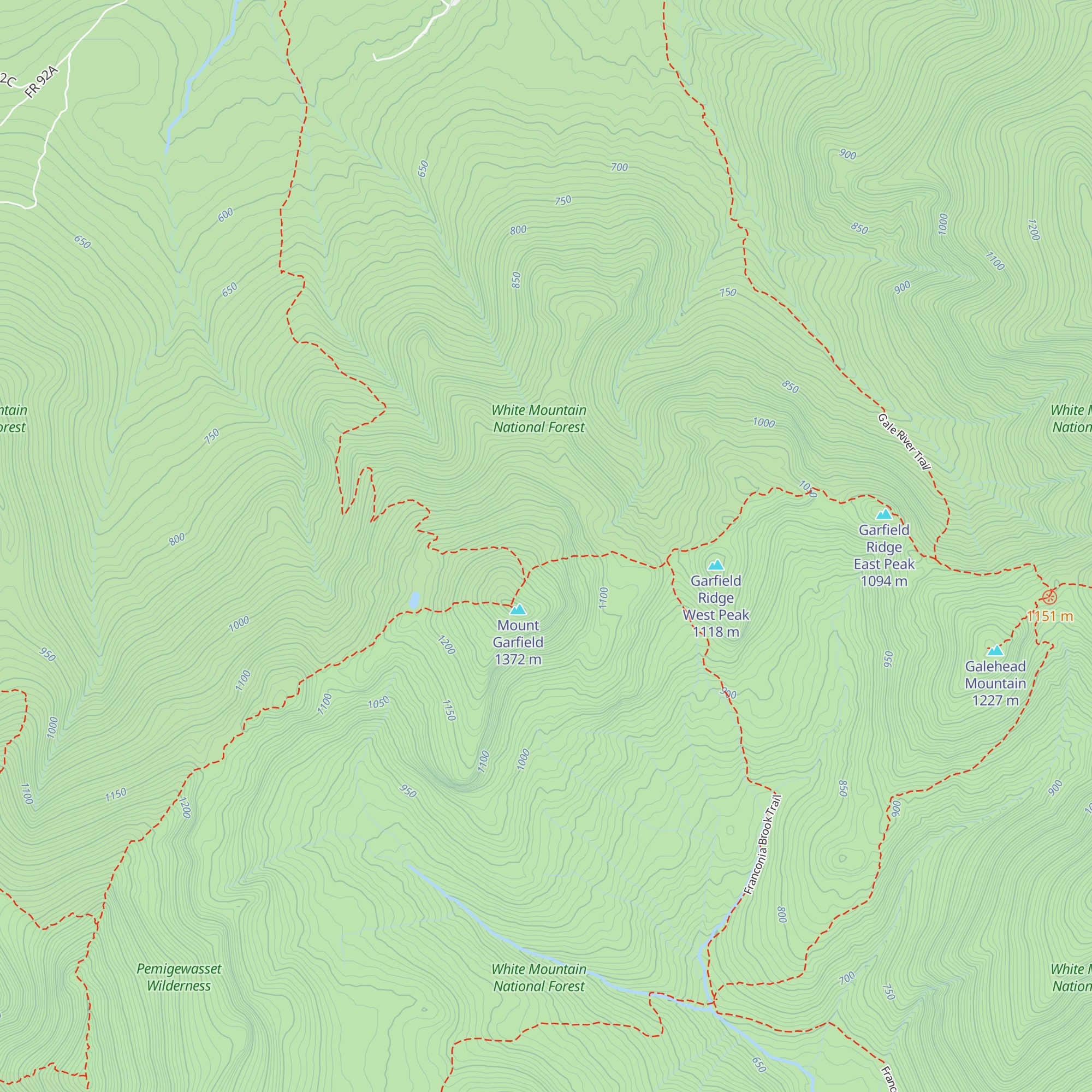 Garfield Ridge Campsite Shelter map