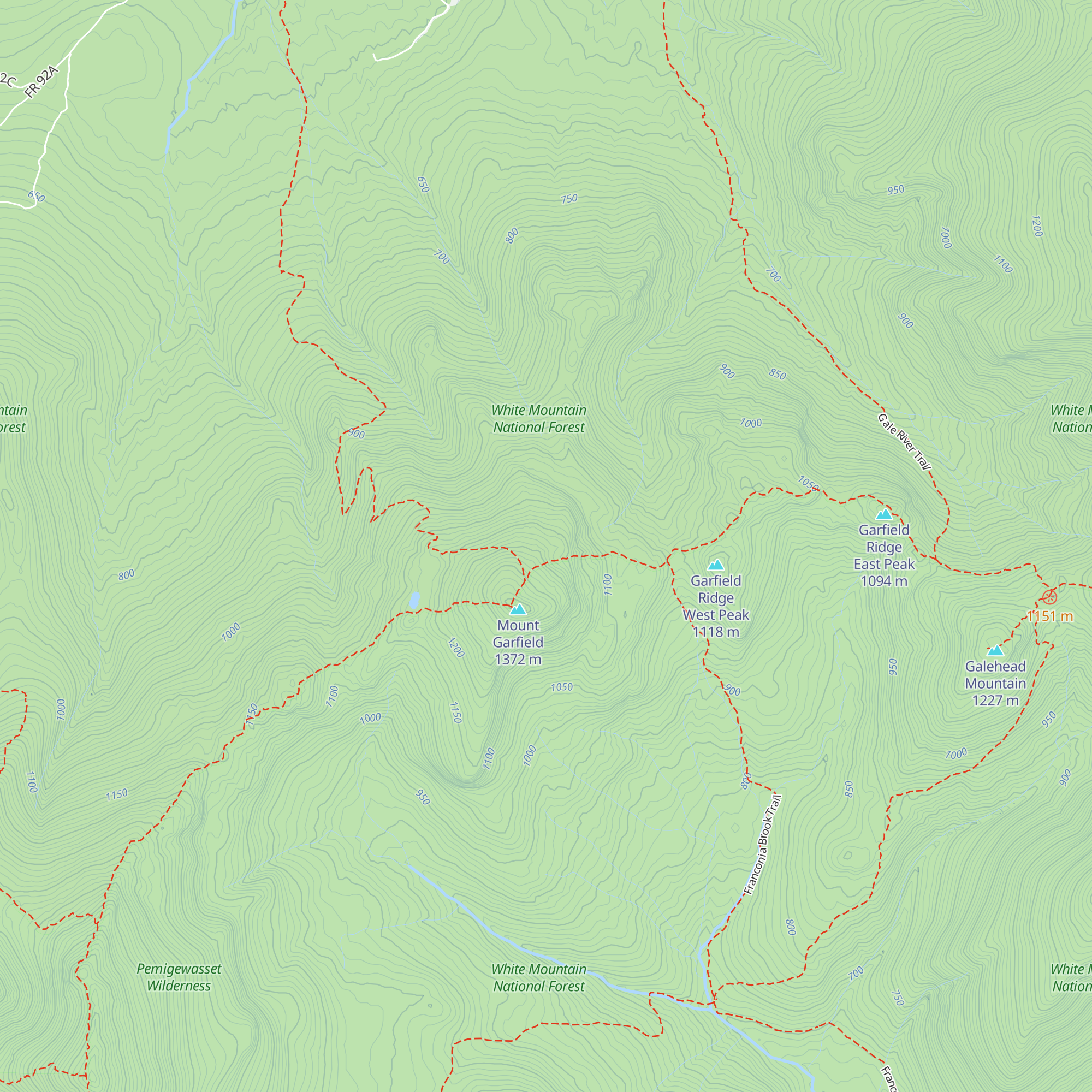 Garfield Ridge Campsite Shelter map