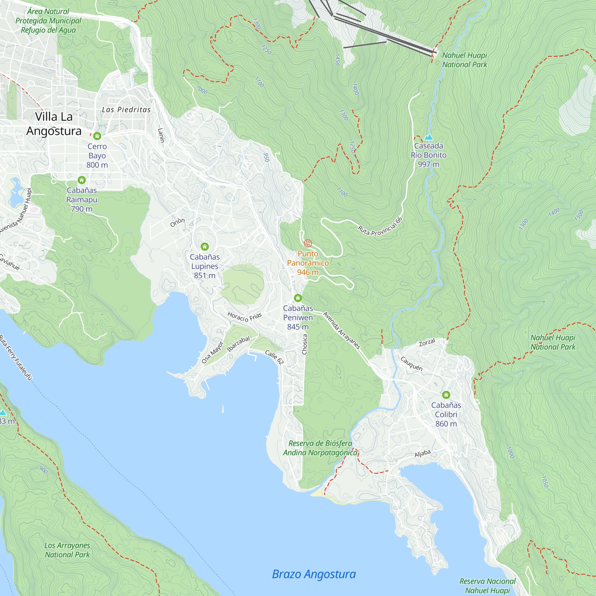 Cabañas Peniwen map