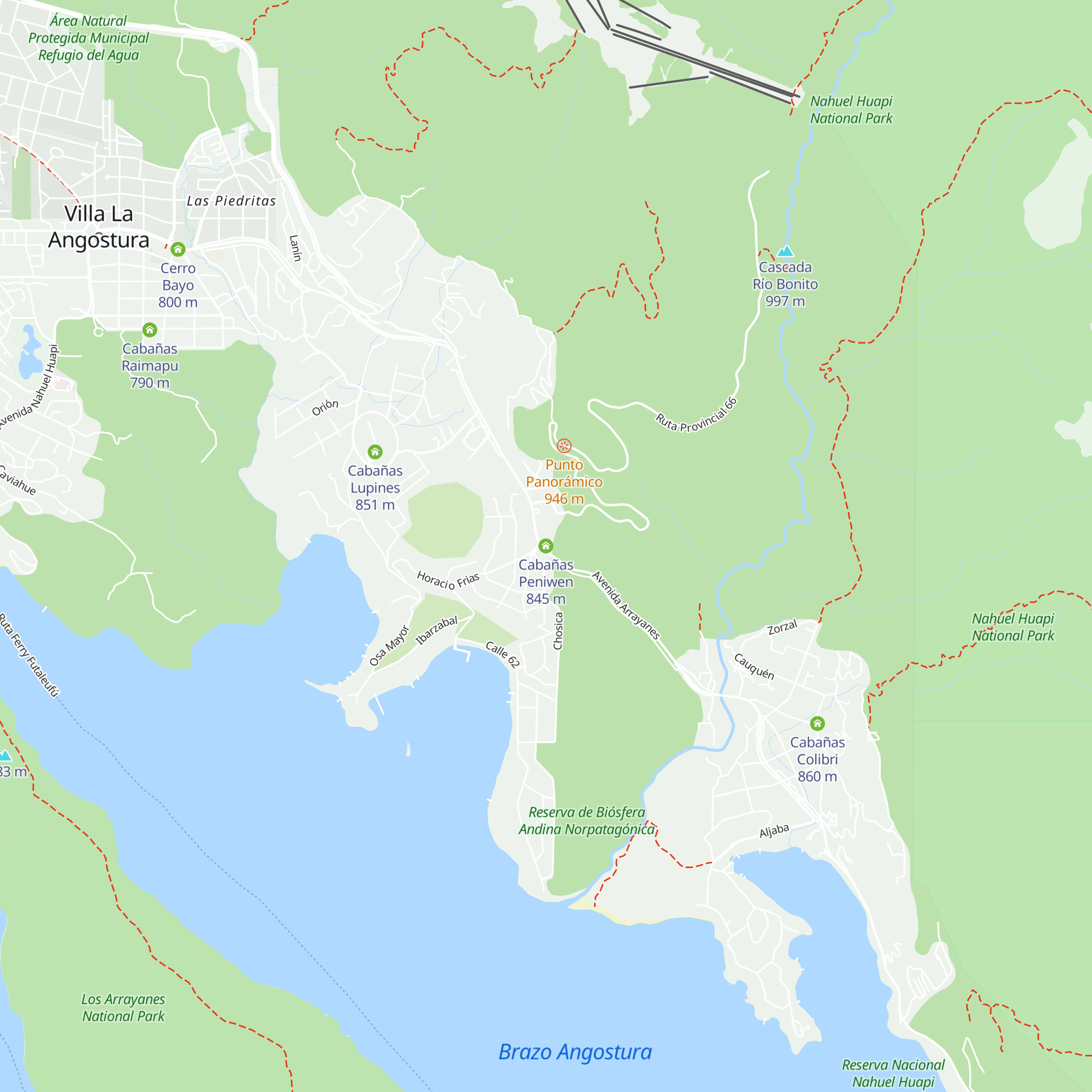 Cabañas Peniwen map