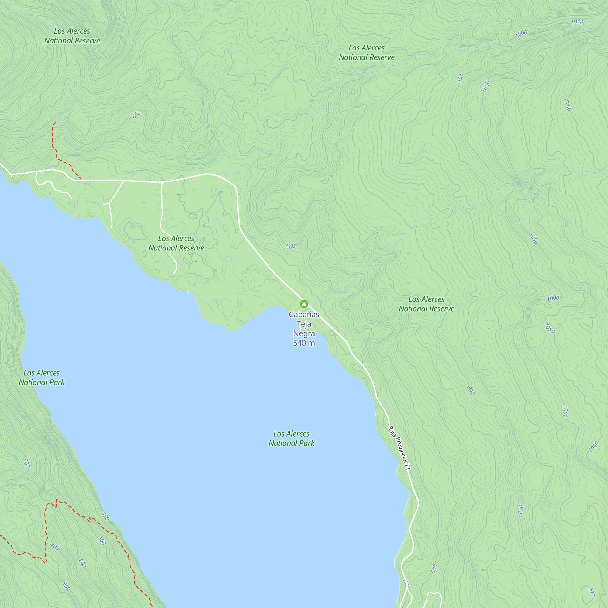 Cabañas Teja Negra map