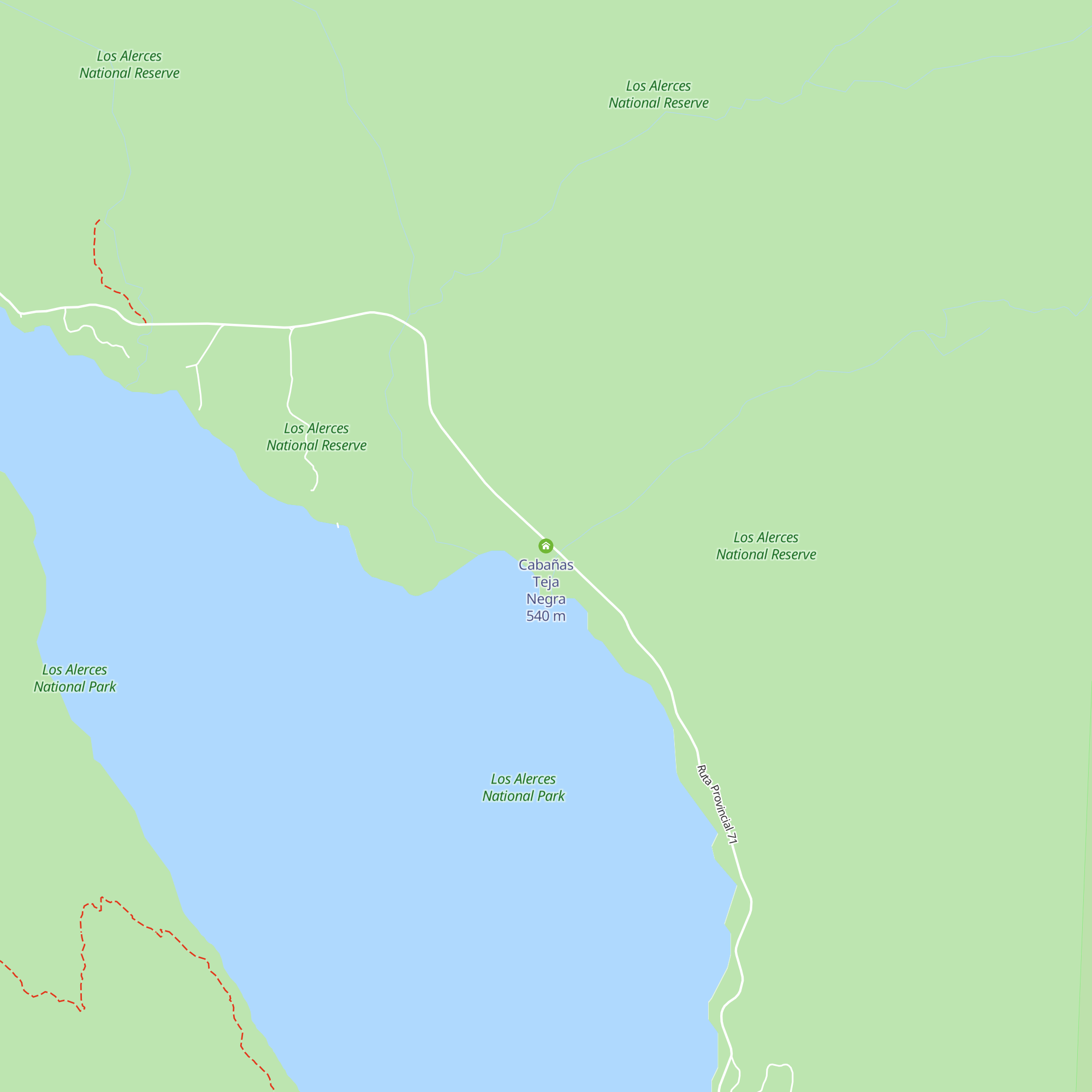 Cabañas Teja Negra map