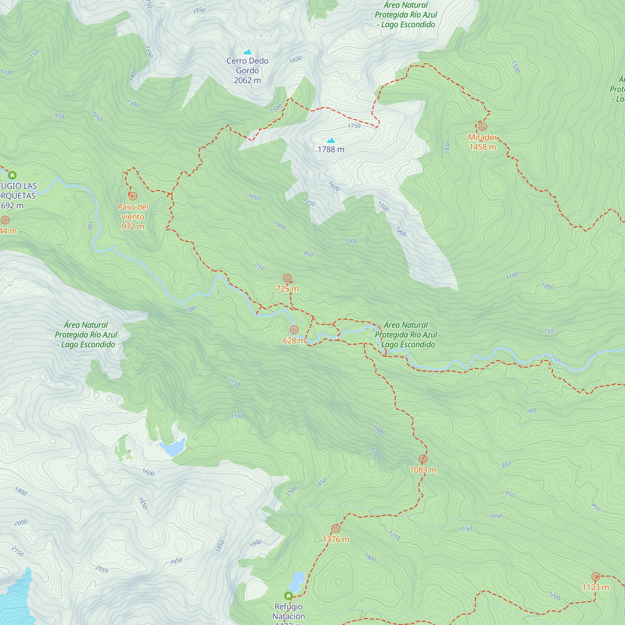 Refugio Cajón de Azul map