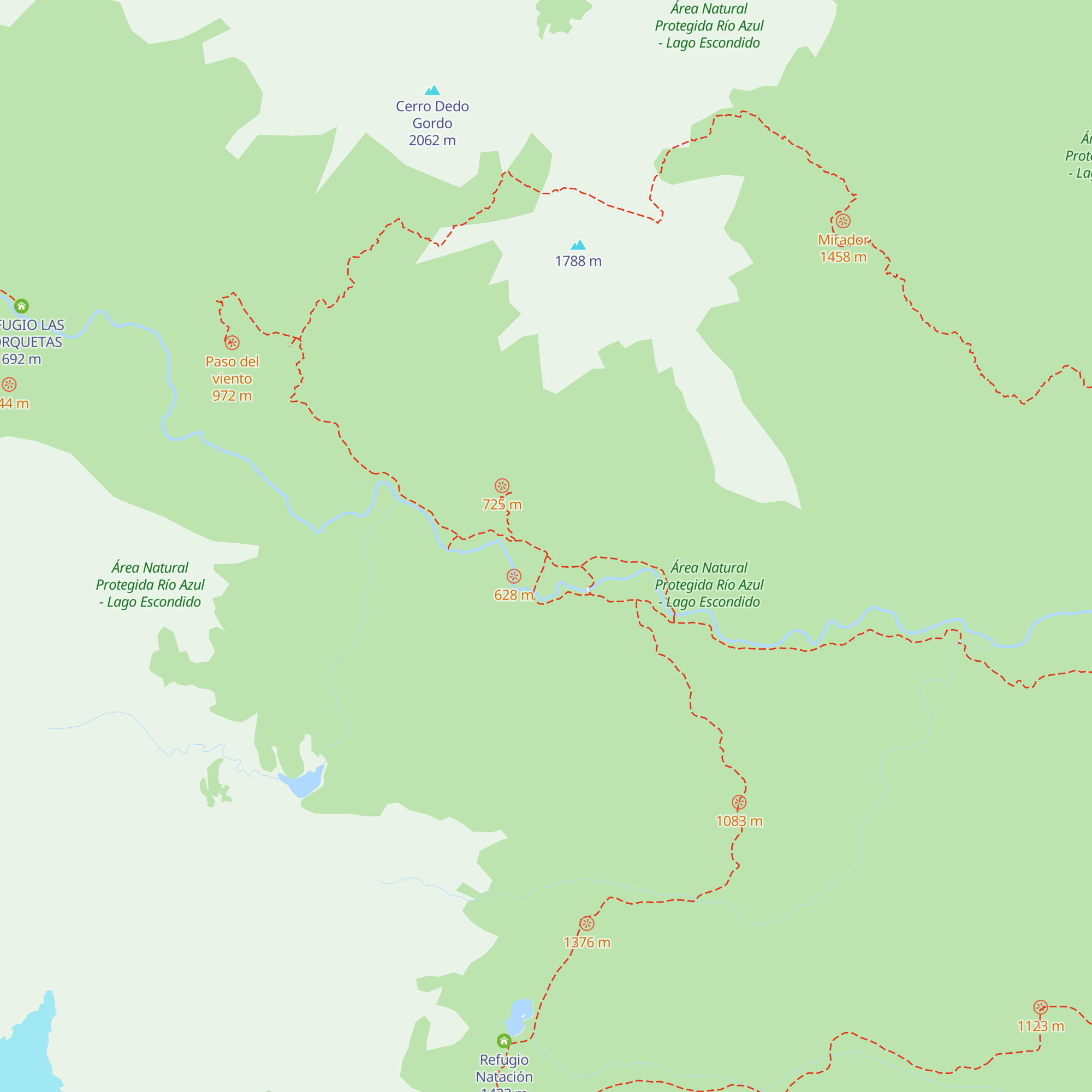Refugio Cajón de Azul map