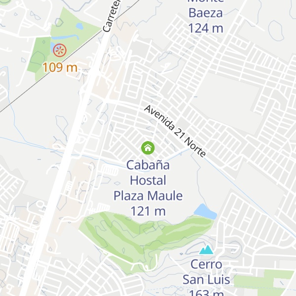 Map of Cabaña Hostal Plaza Maule