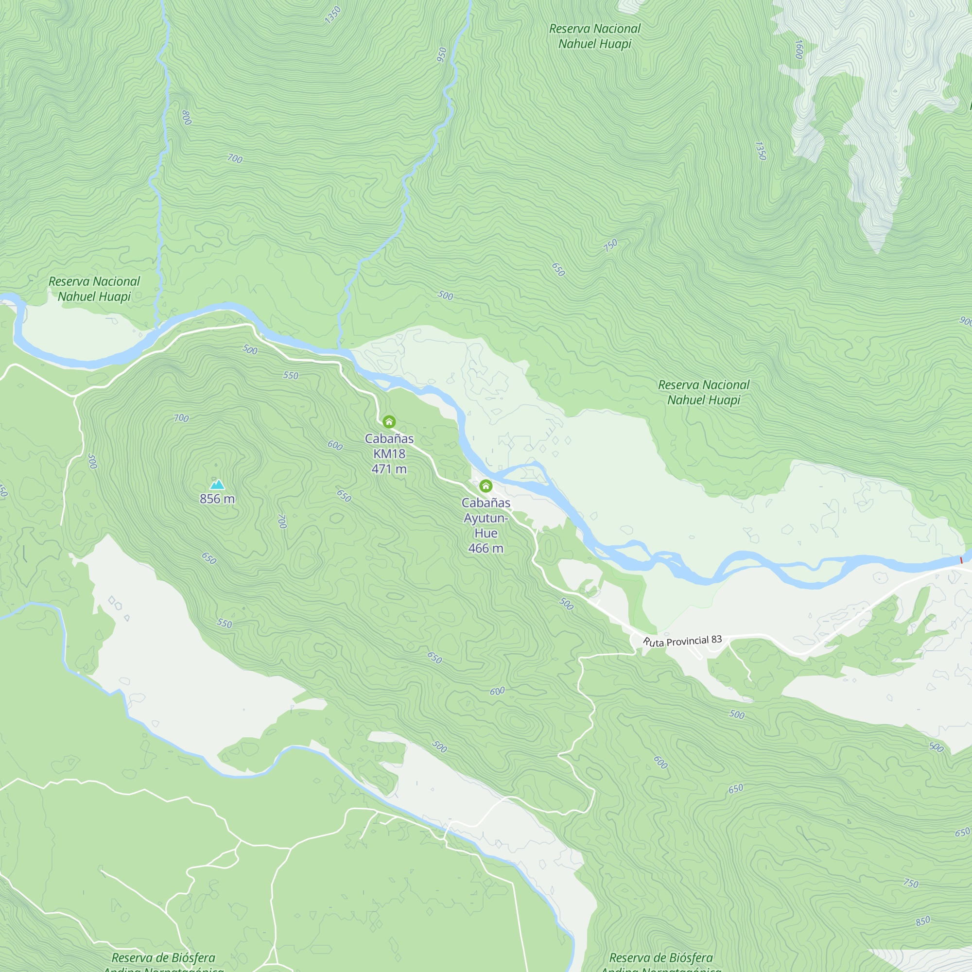 Cabañas Ayutun-Hue map