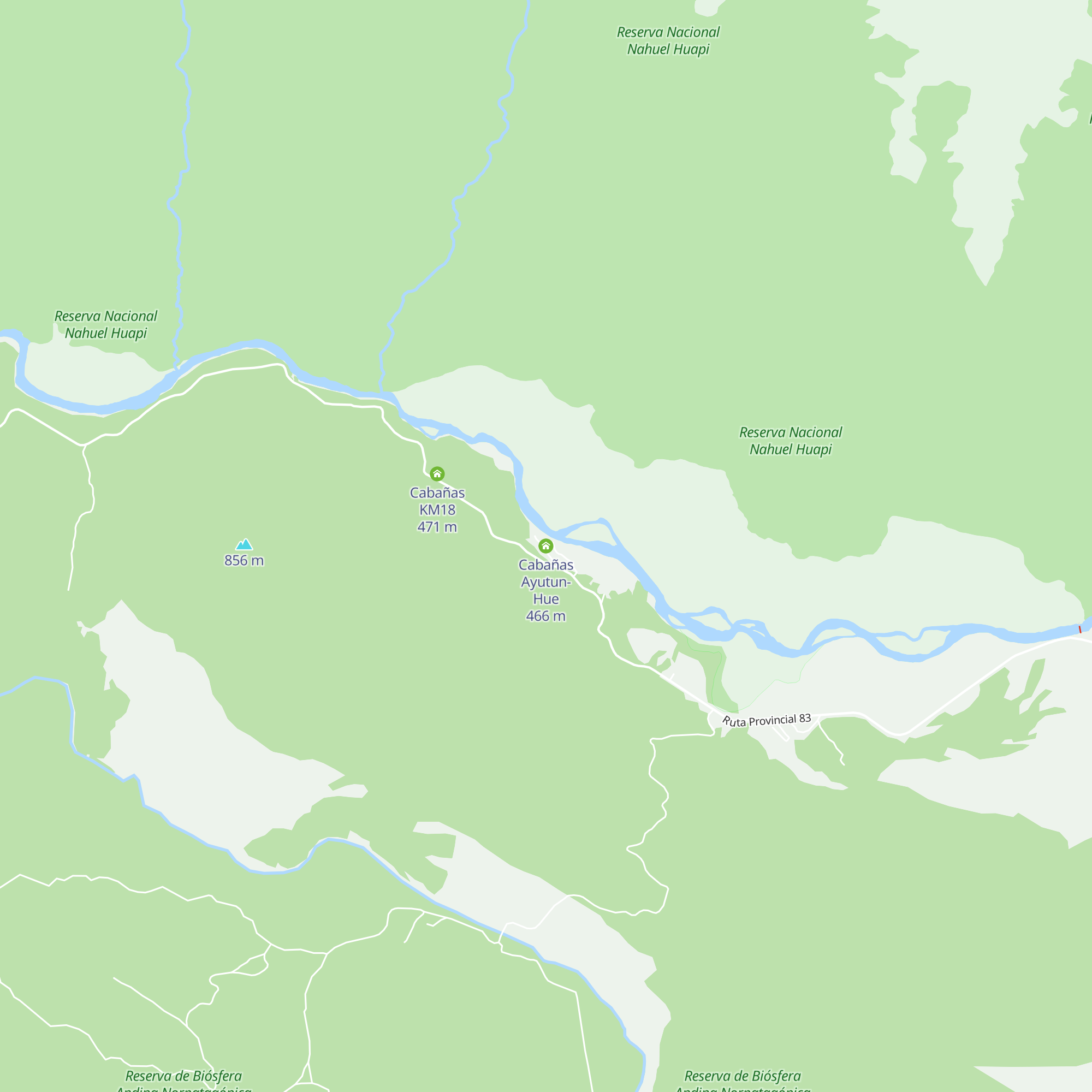 Cabañas Ayutun-Hue map