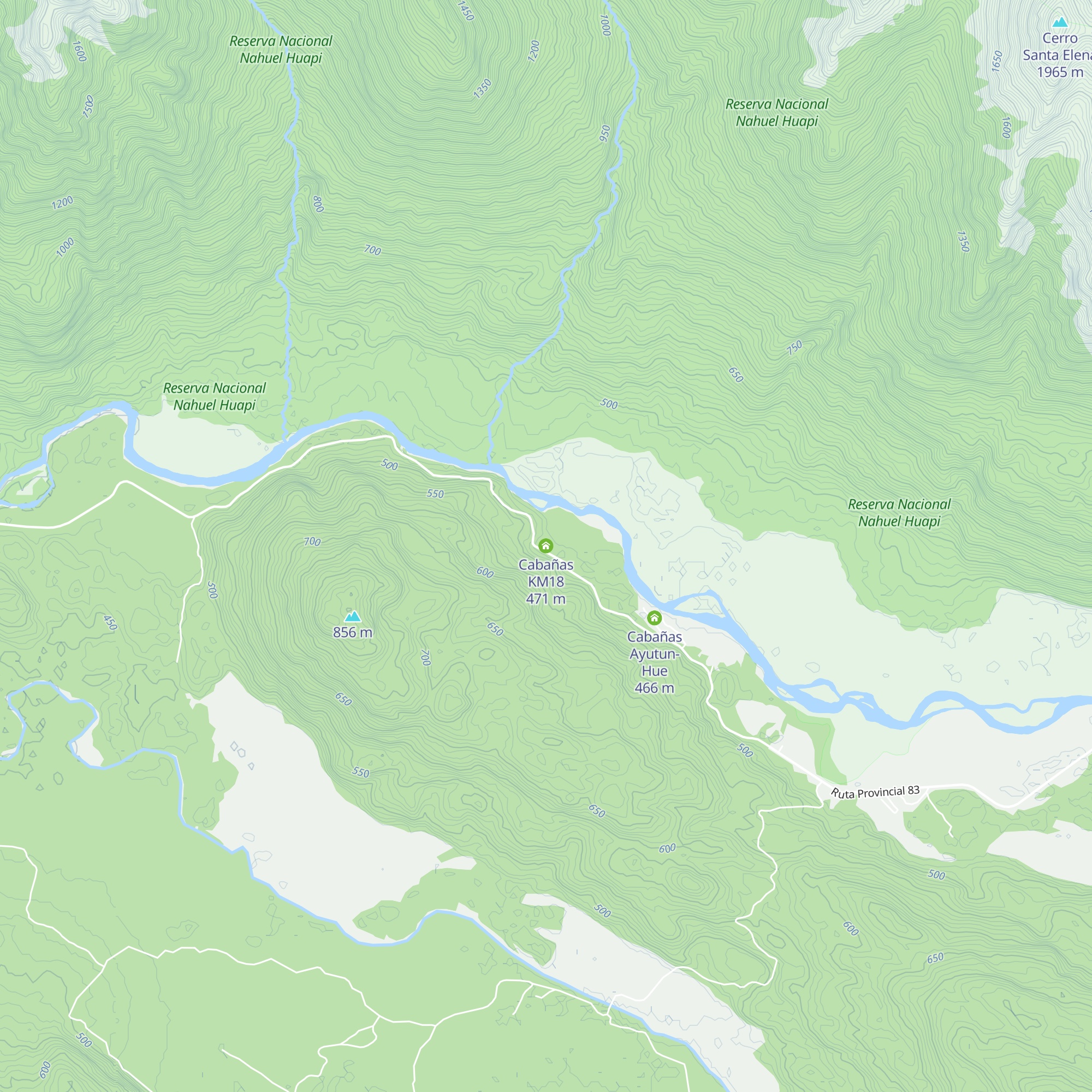 Cabañas KM18 map