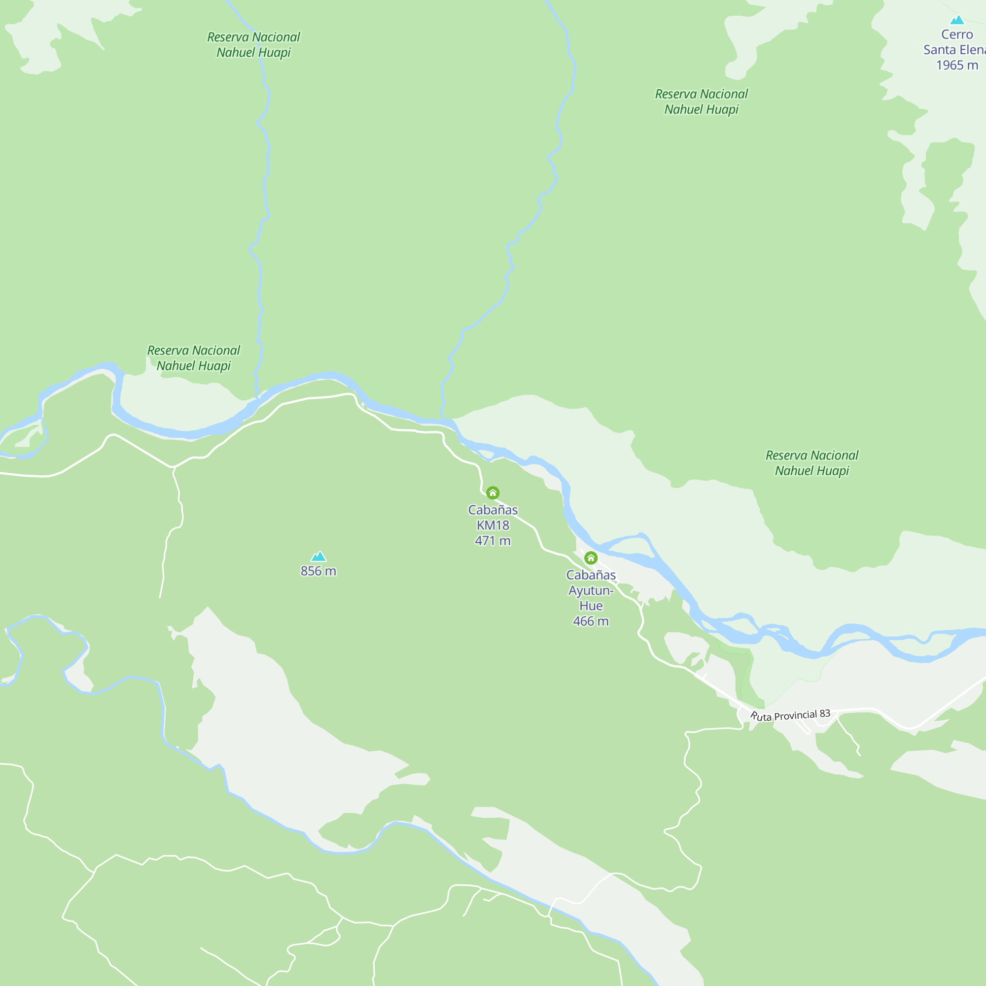 Cabañas KM18 map