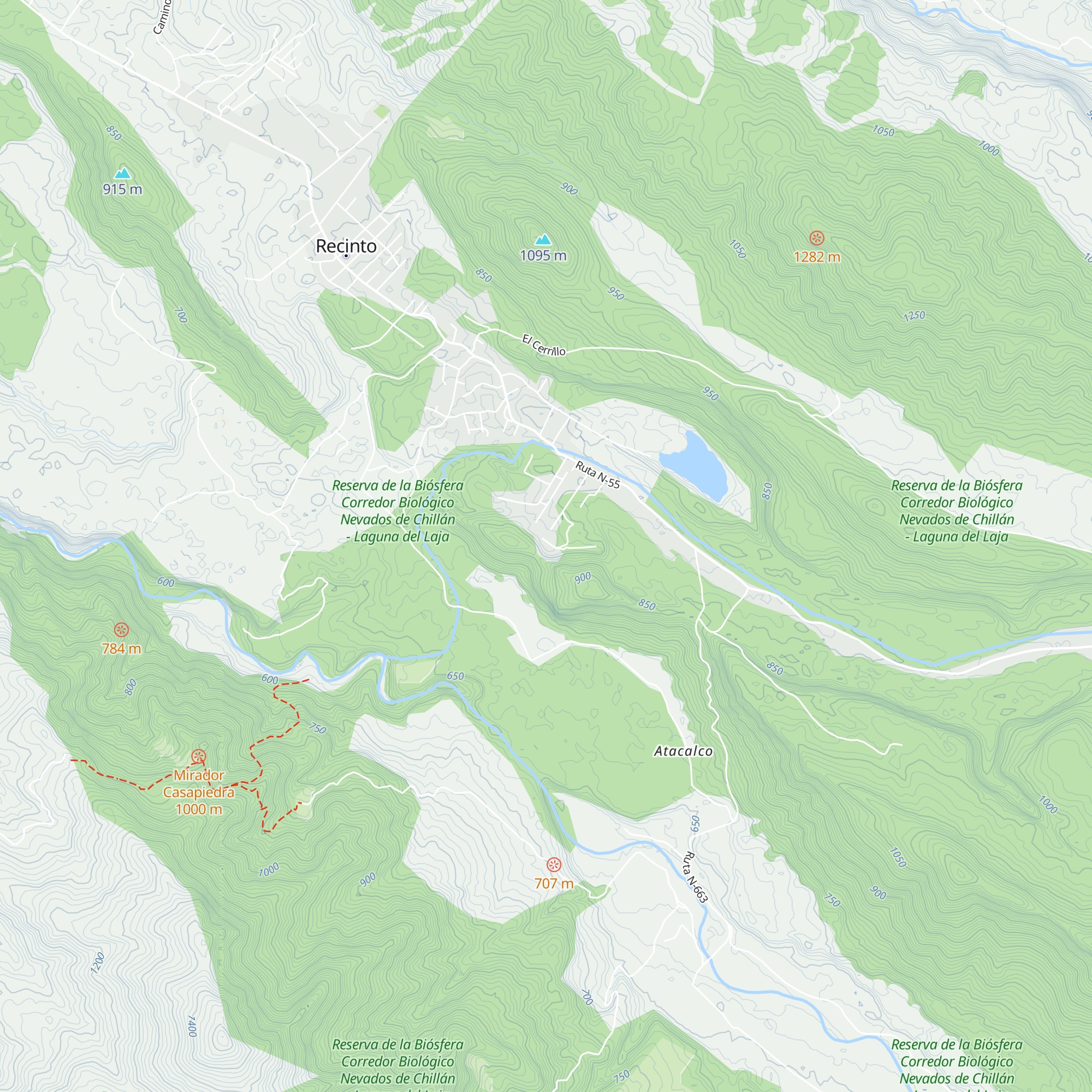 Cabañas Copihual map