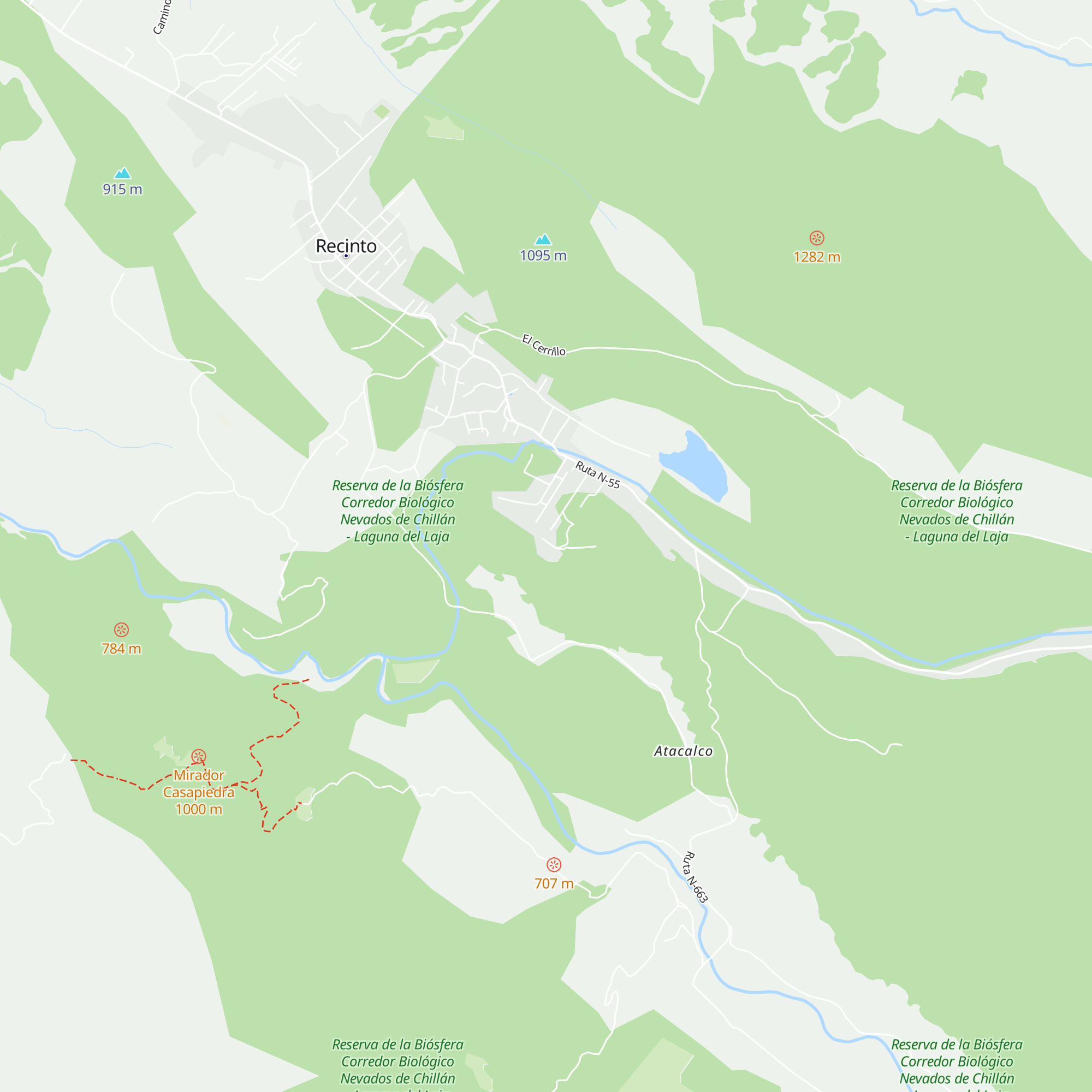 Cabañas Copihual map