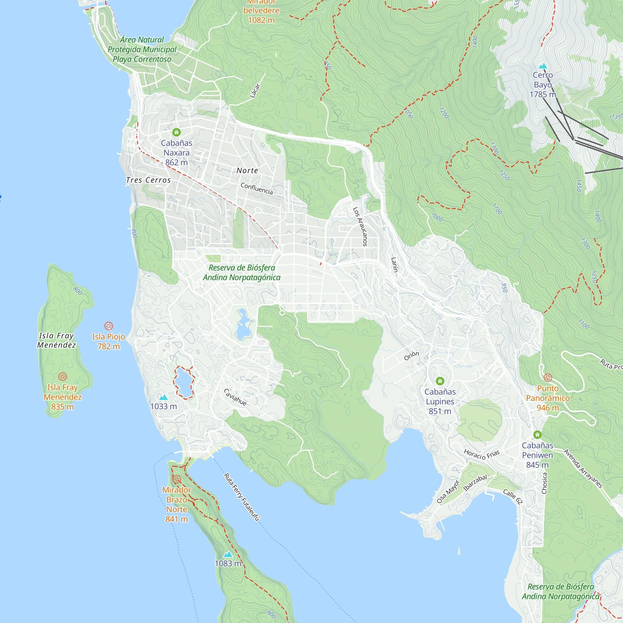 Cabañas Raimapu map