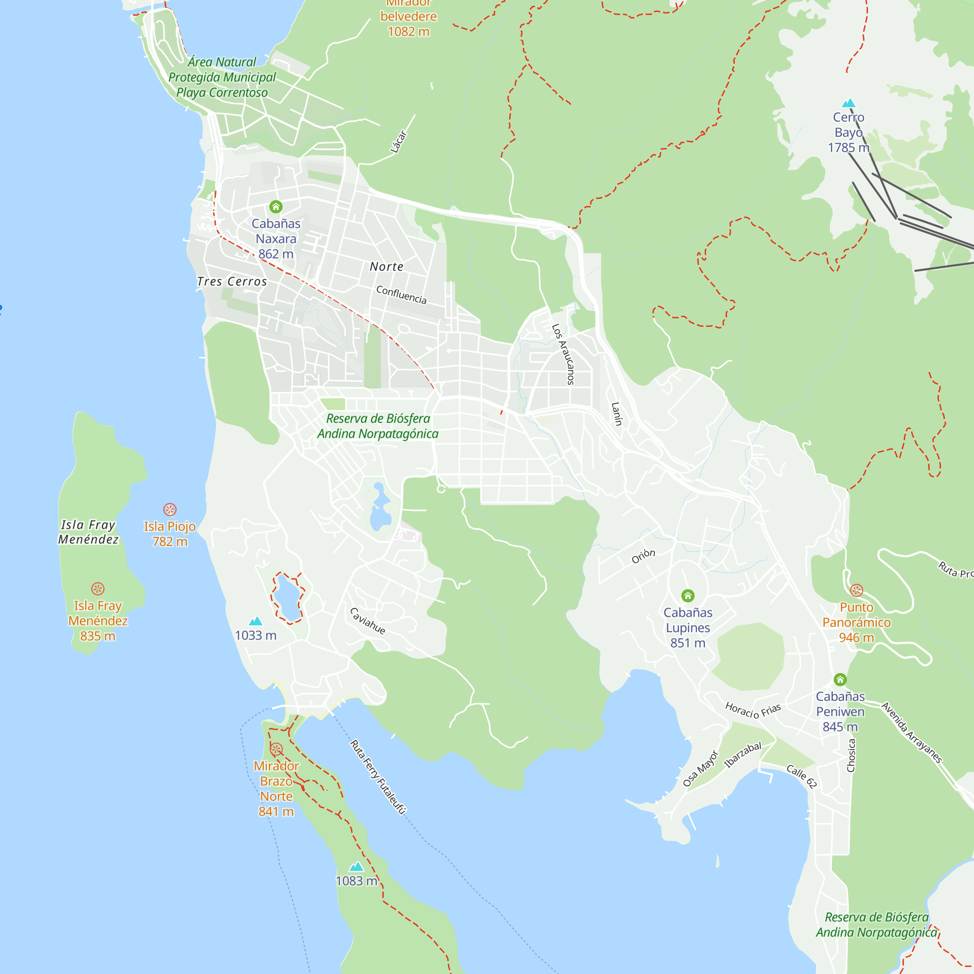 Cabañas Raimapu map