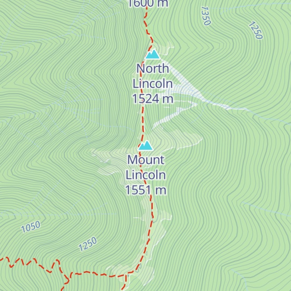 Map of Mount Lincoln