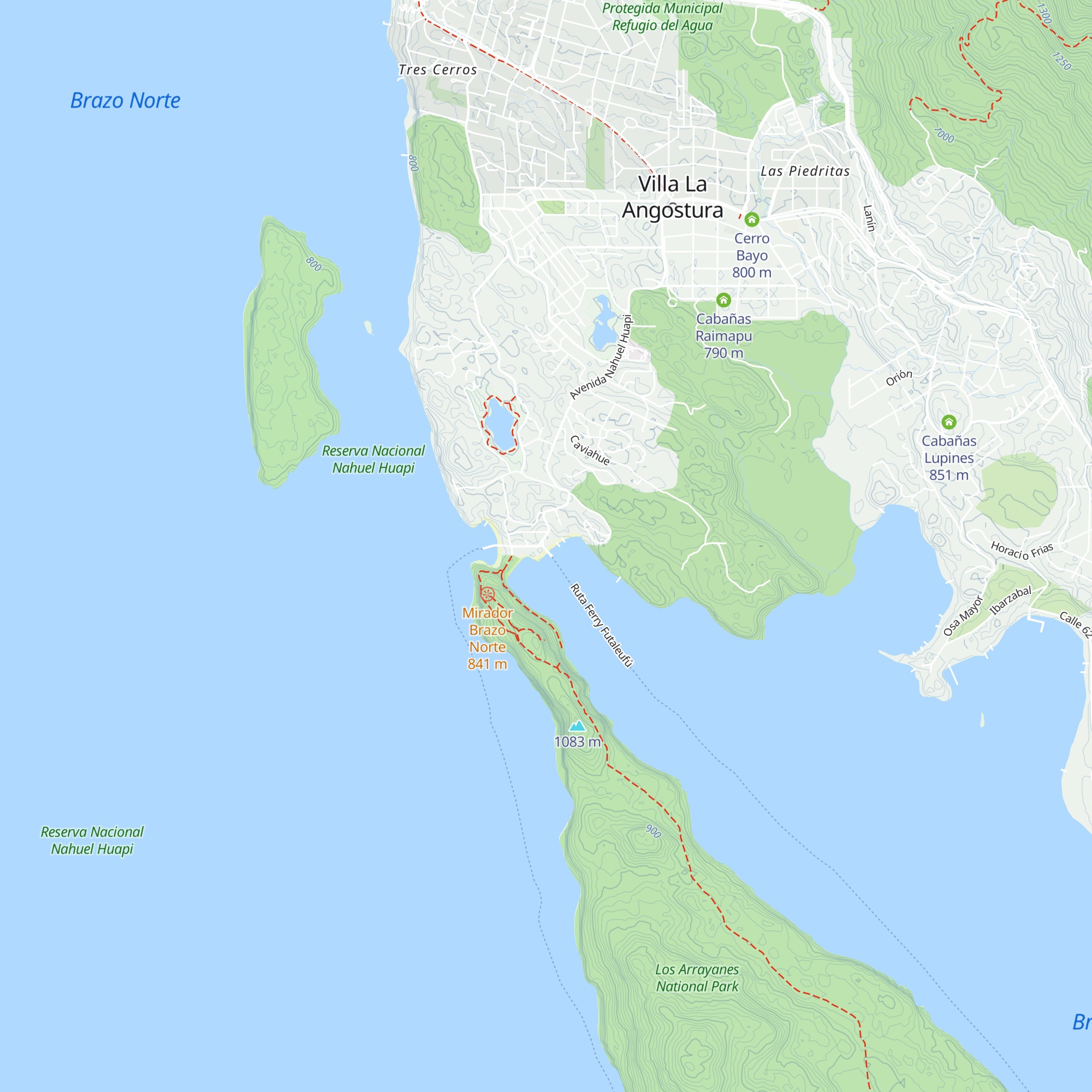 Información Parque Nacional Nahuel Huapi map
