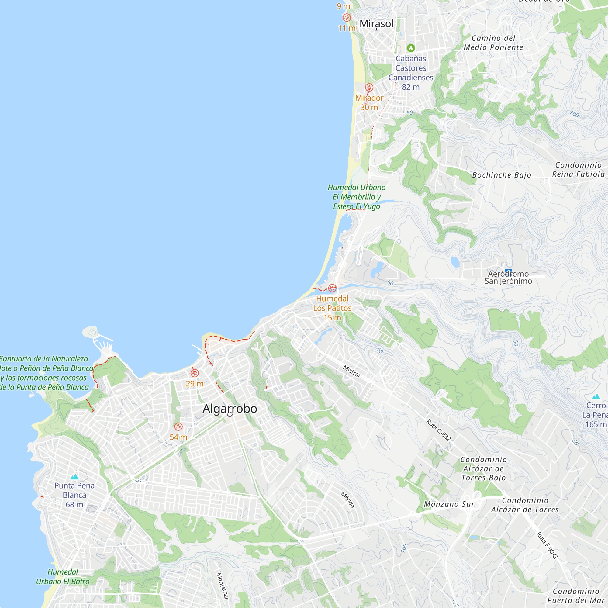 Refugio Mar y Fuego map