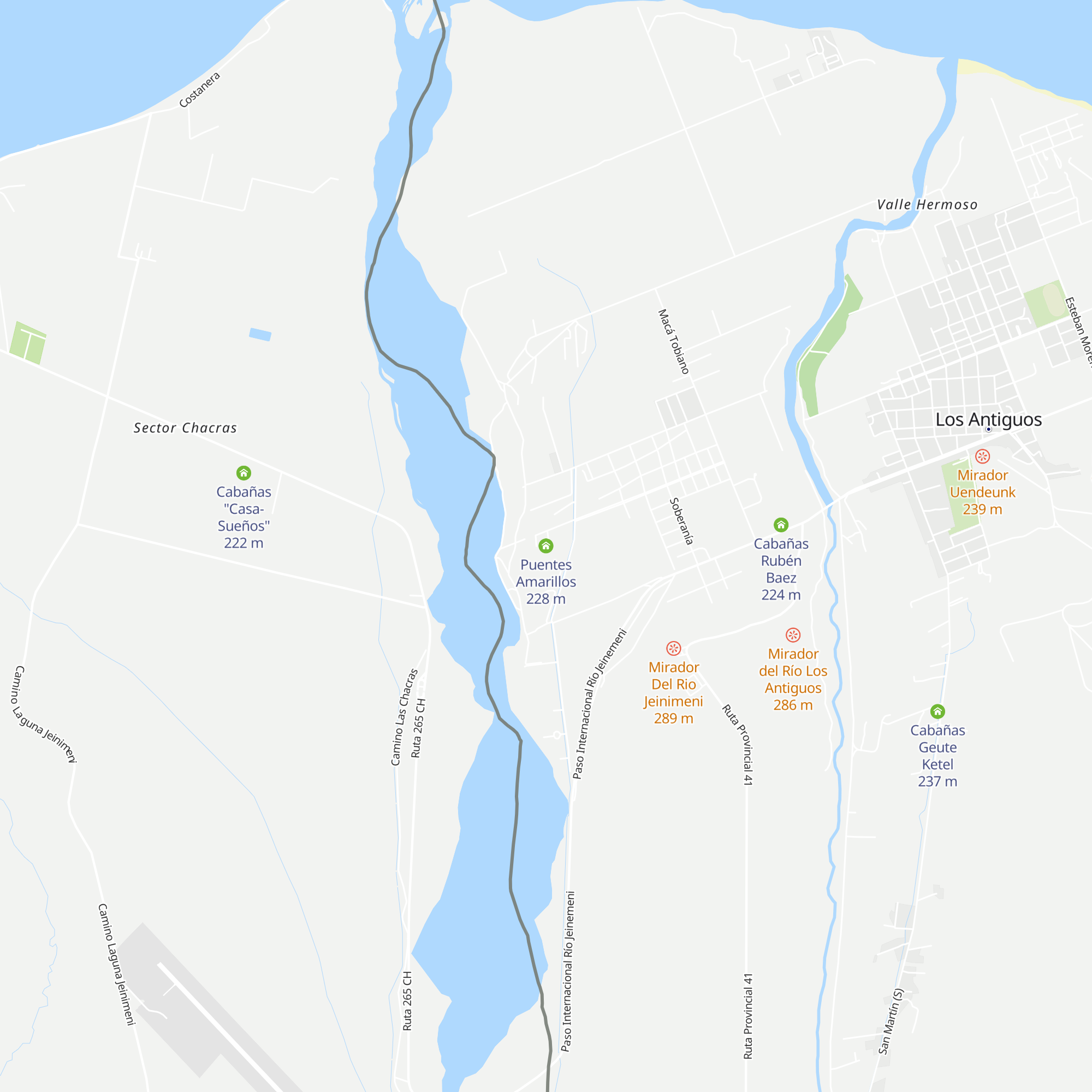 Puentes Amarillos map