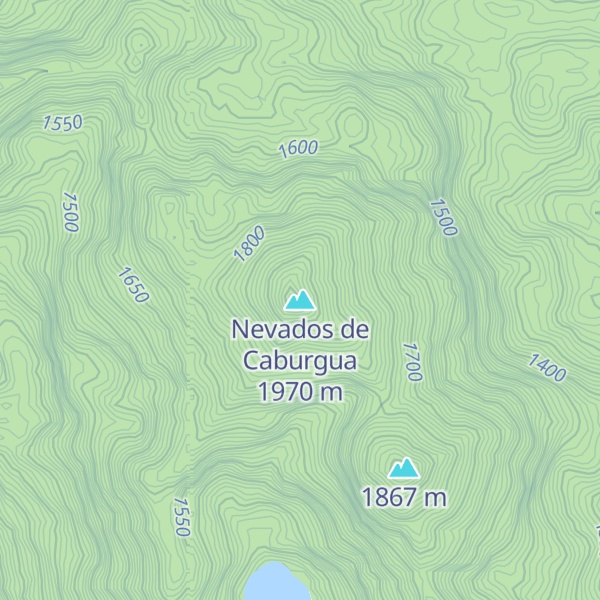Map of Nevados de Caburgua