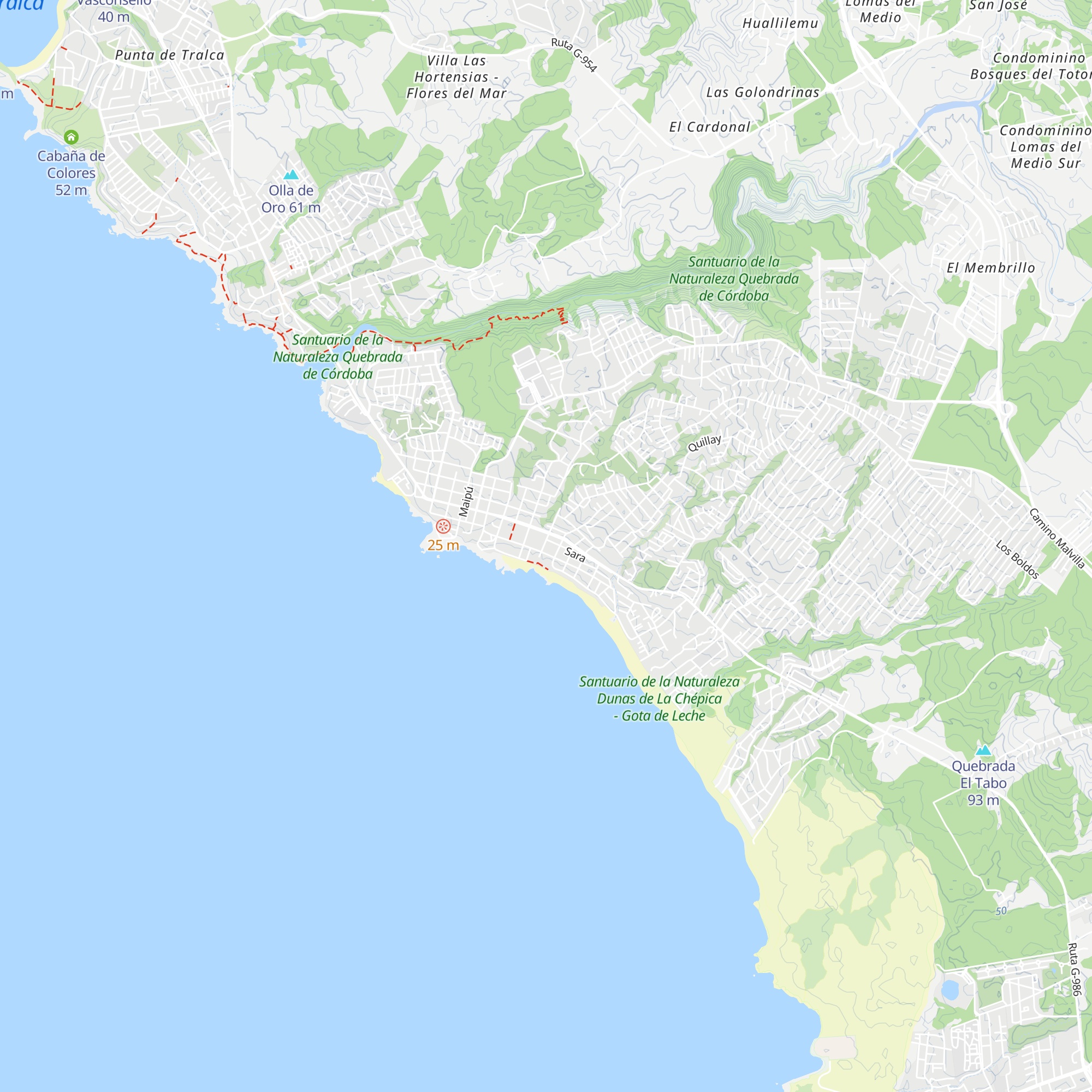 Cabañas El Caleuche El Tabo map