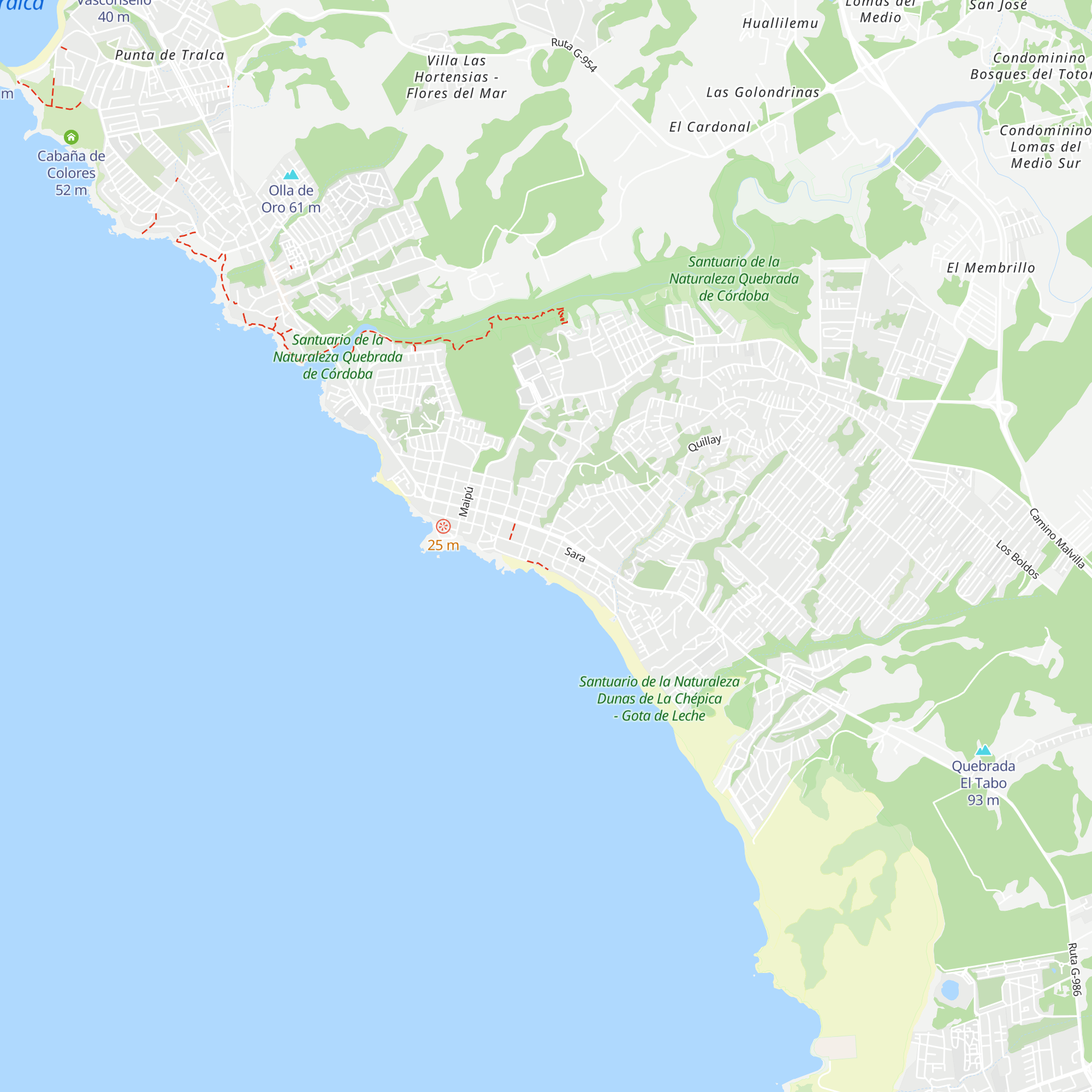 Cabañas El Caleuche El Tabo map