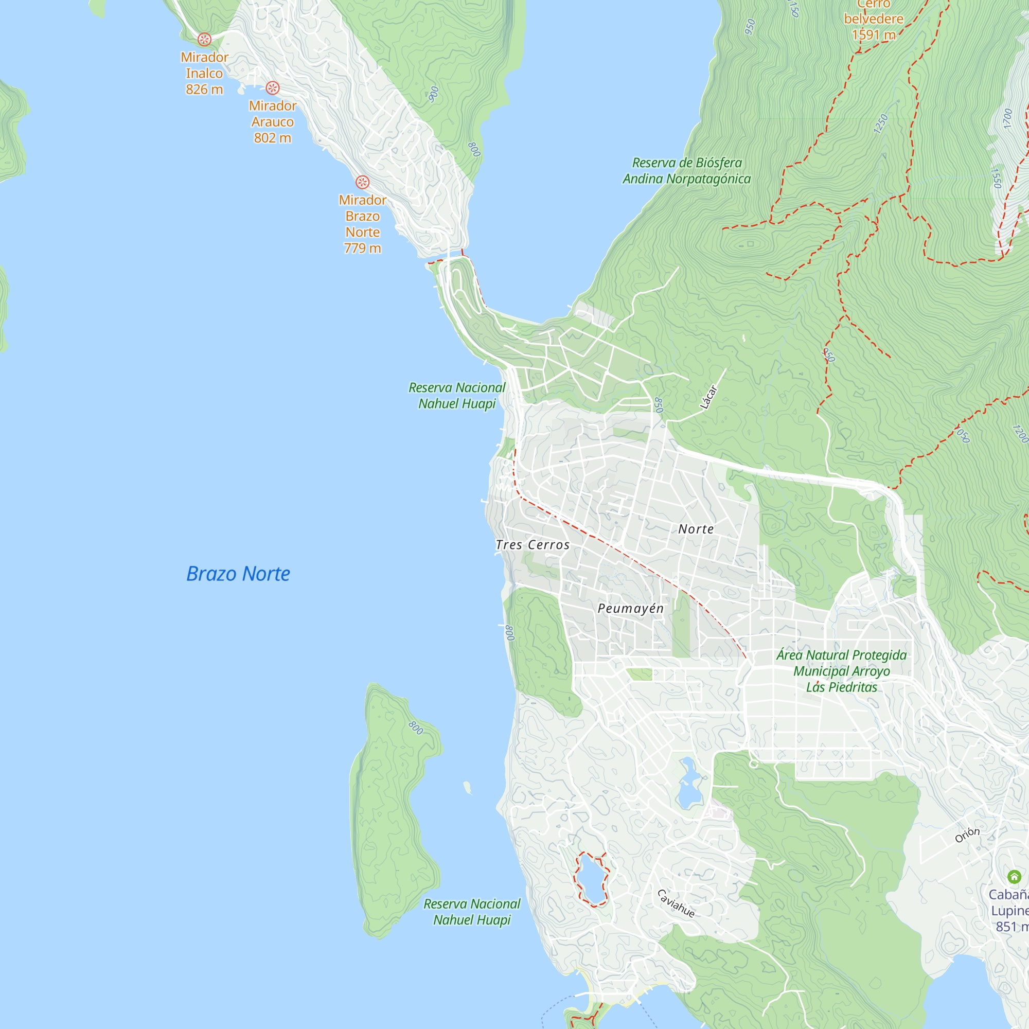 Cabañas Akermann map