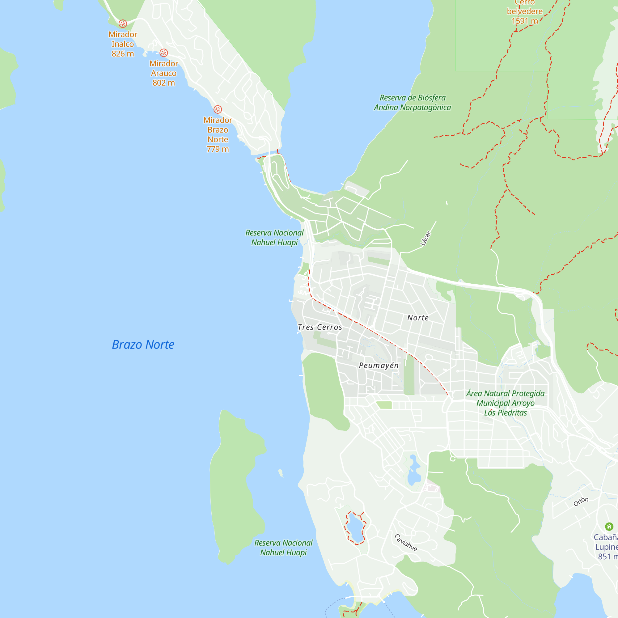 Cabañas Akermann map