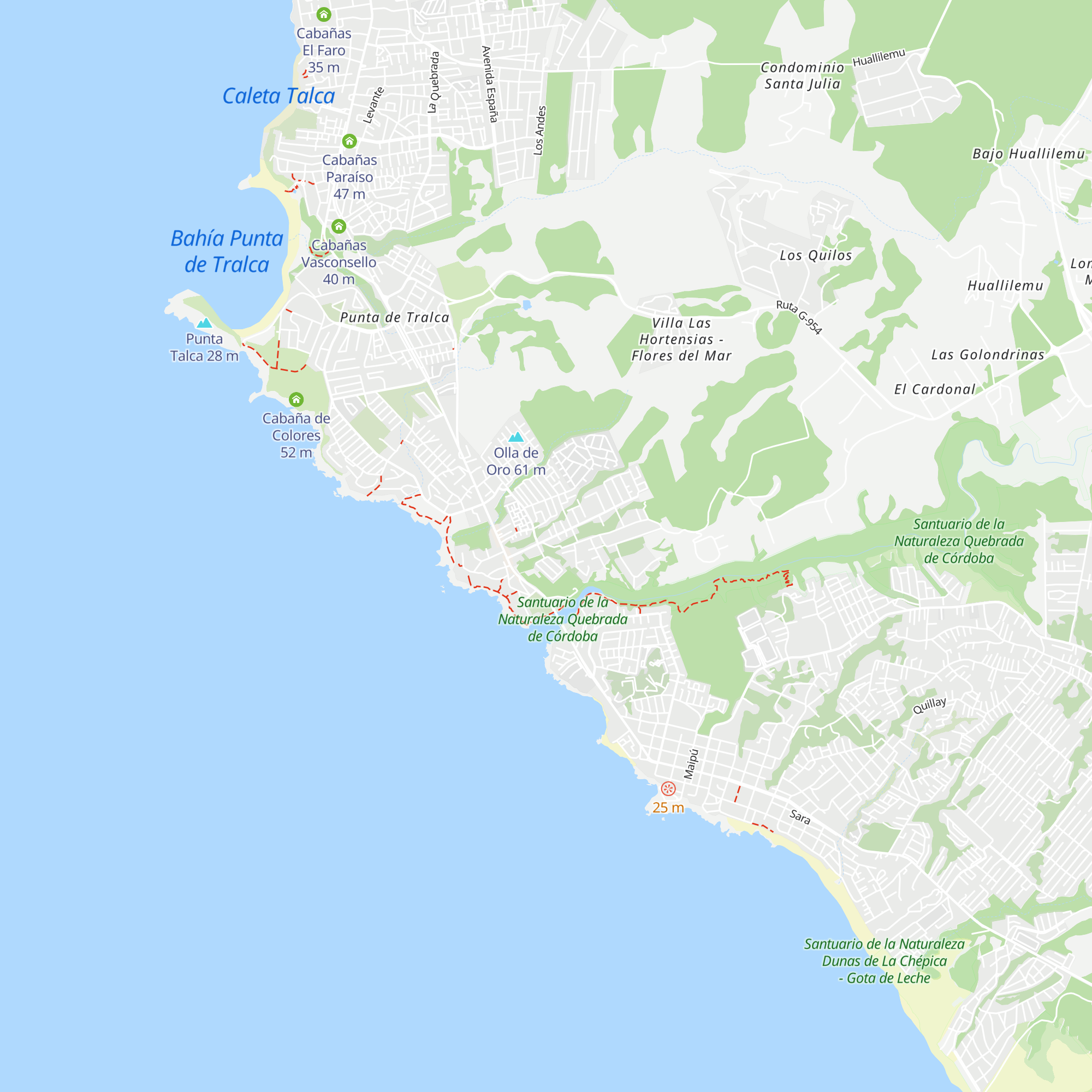 Cabañas Quebrada del Colibrí map