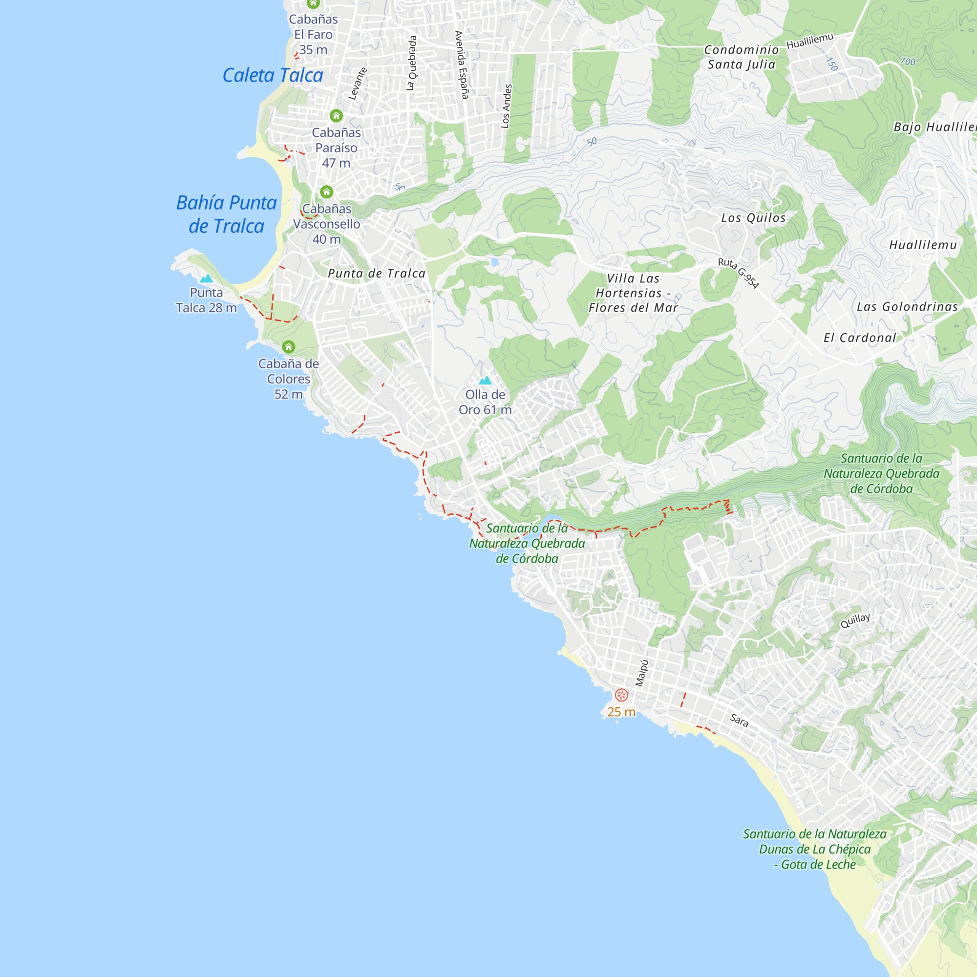 Cabañas Pinares del Mar map