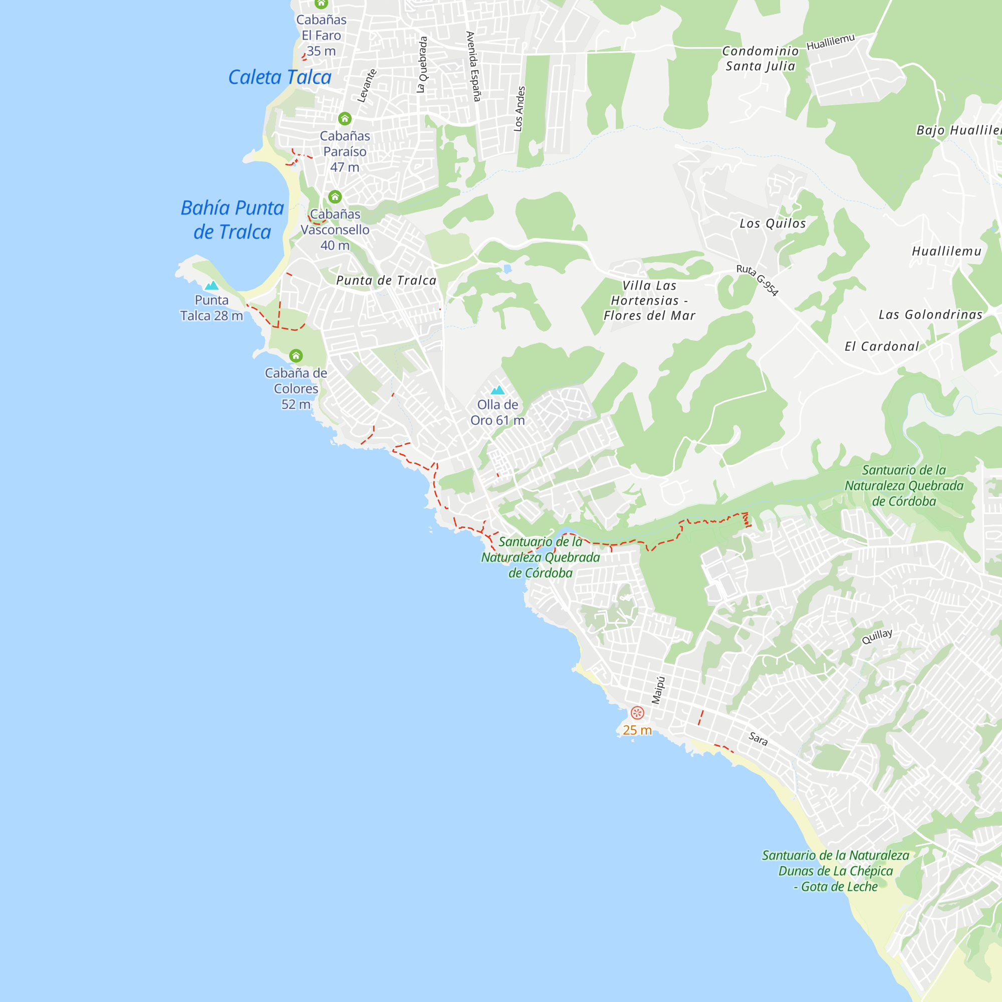 Cabañas Pinares del Mar map