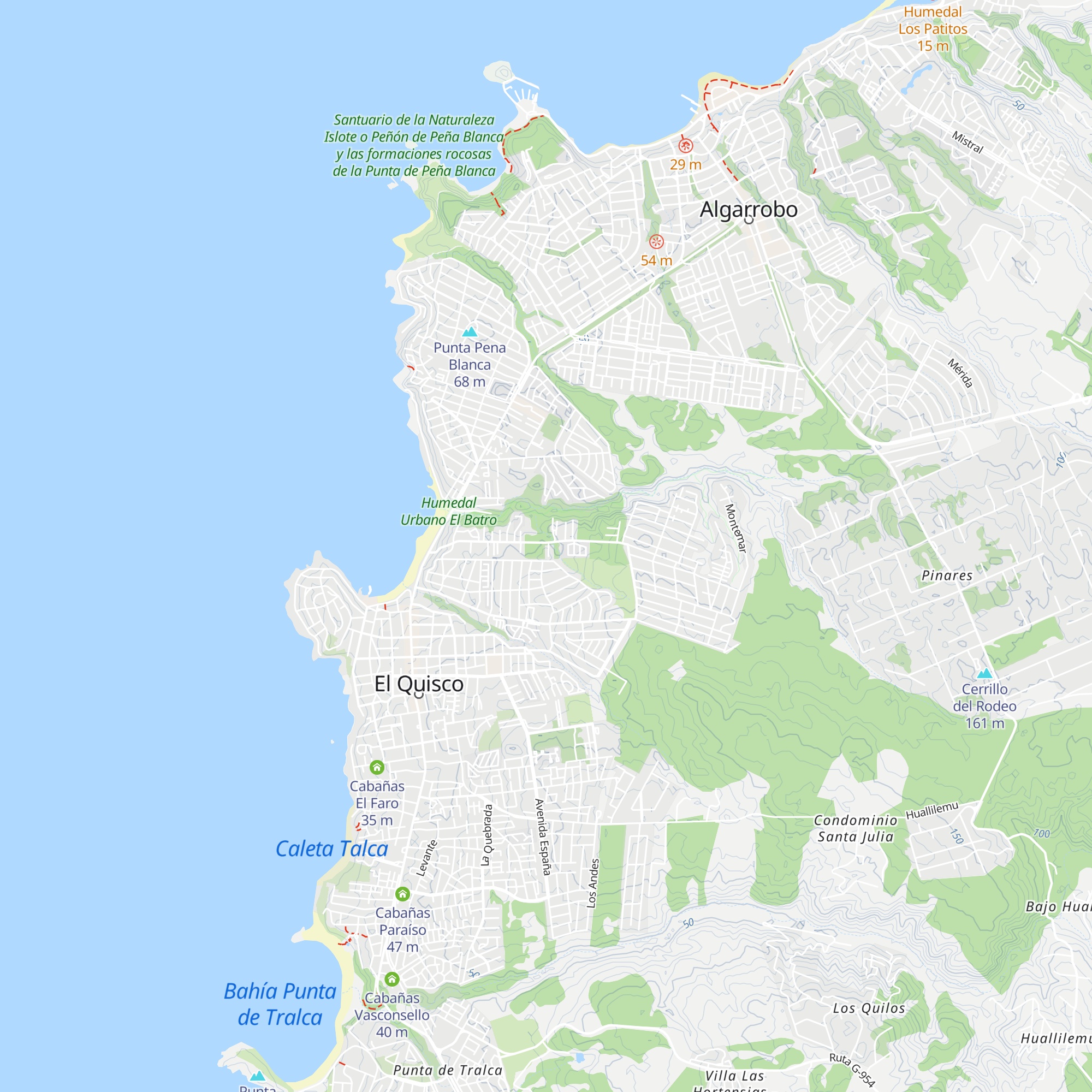 Cabañas Bosque Mar map