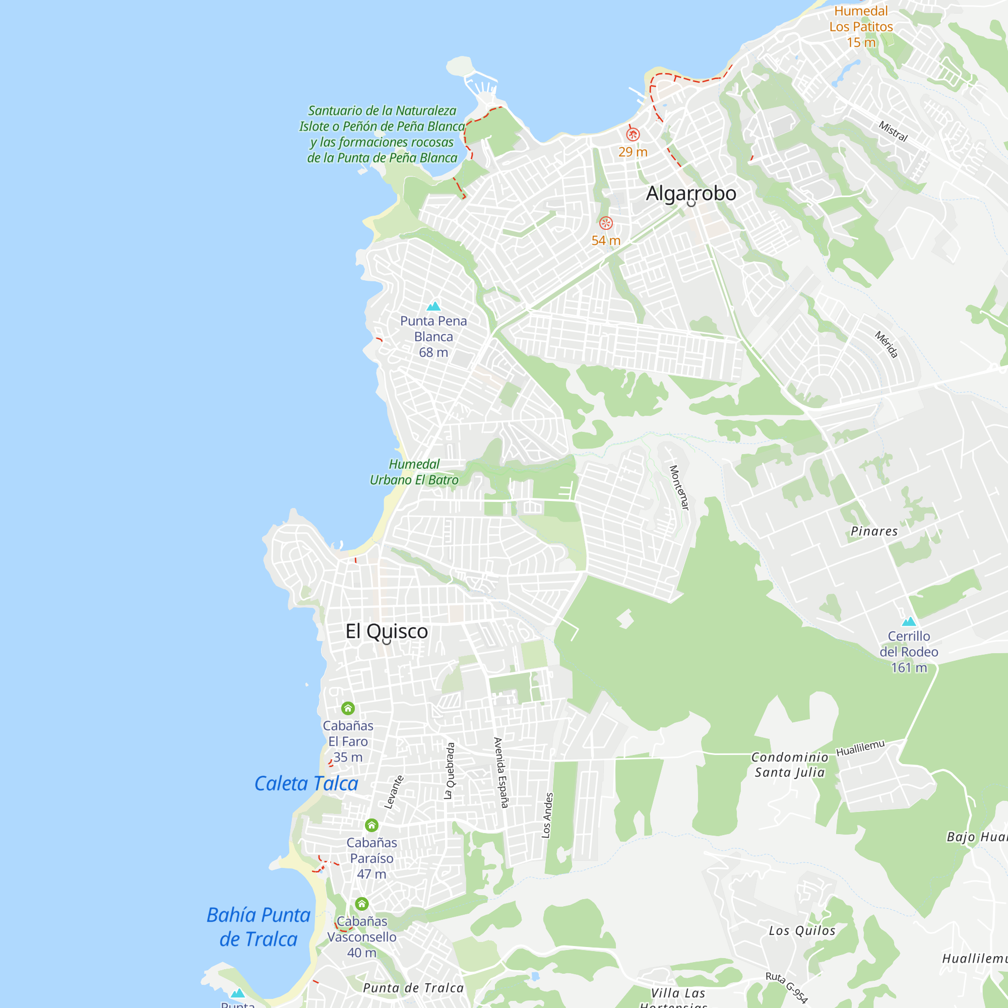 Cabañas Bosque Mar map