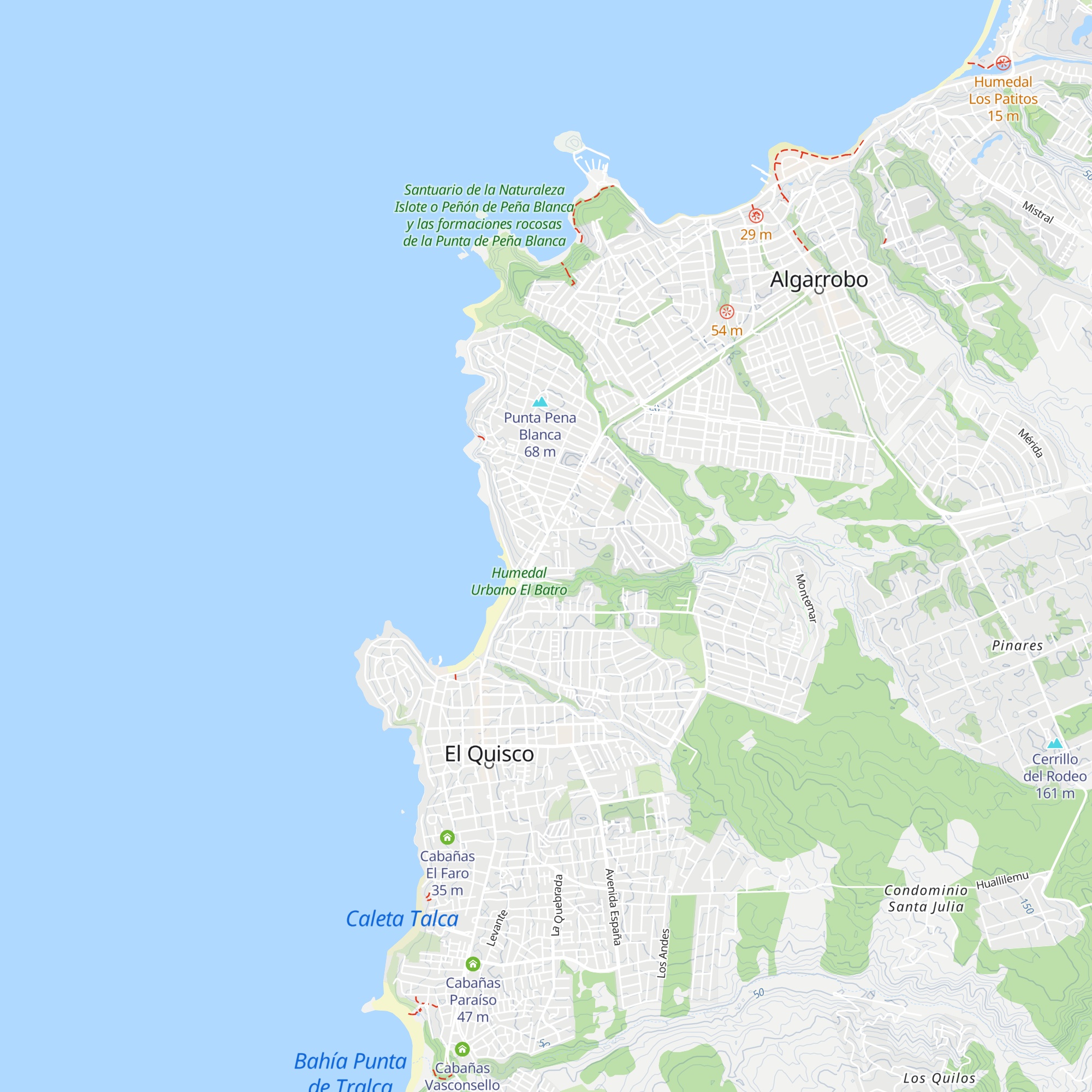 Cabañas El Mirador del Trauco map