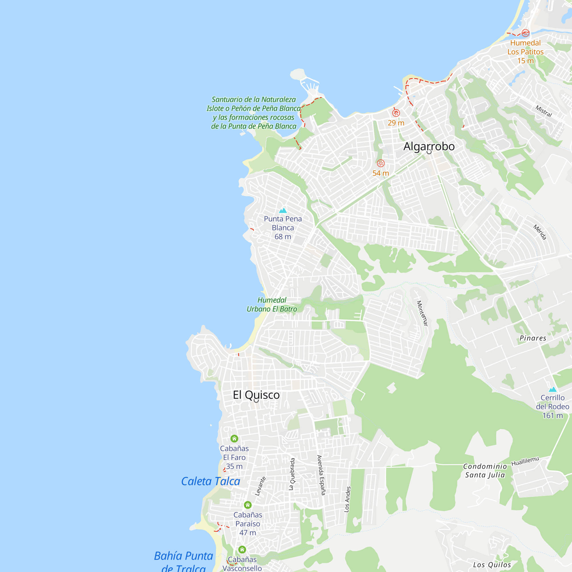 Cabañas El Mirador del Trauco map