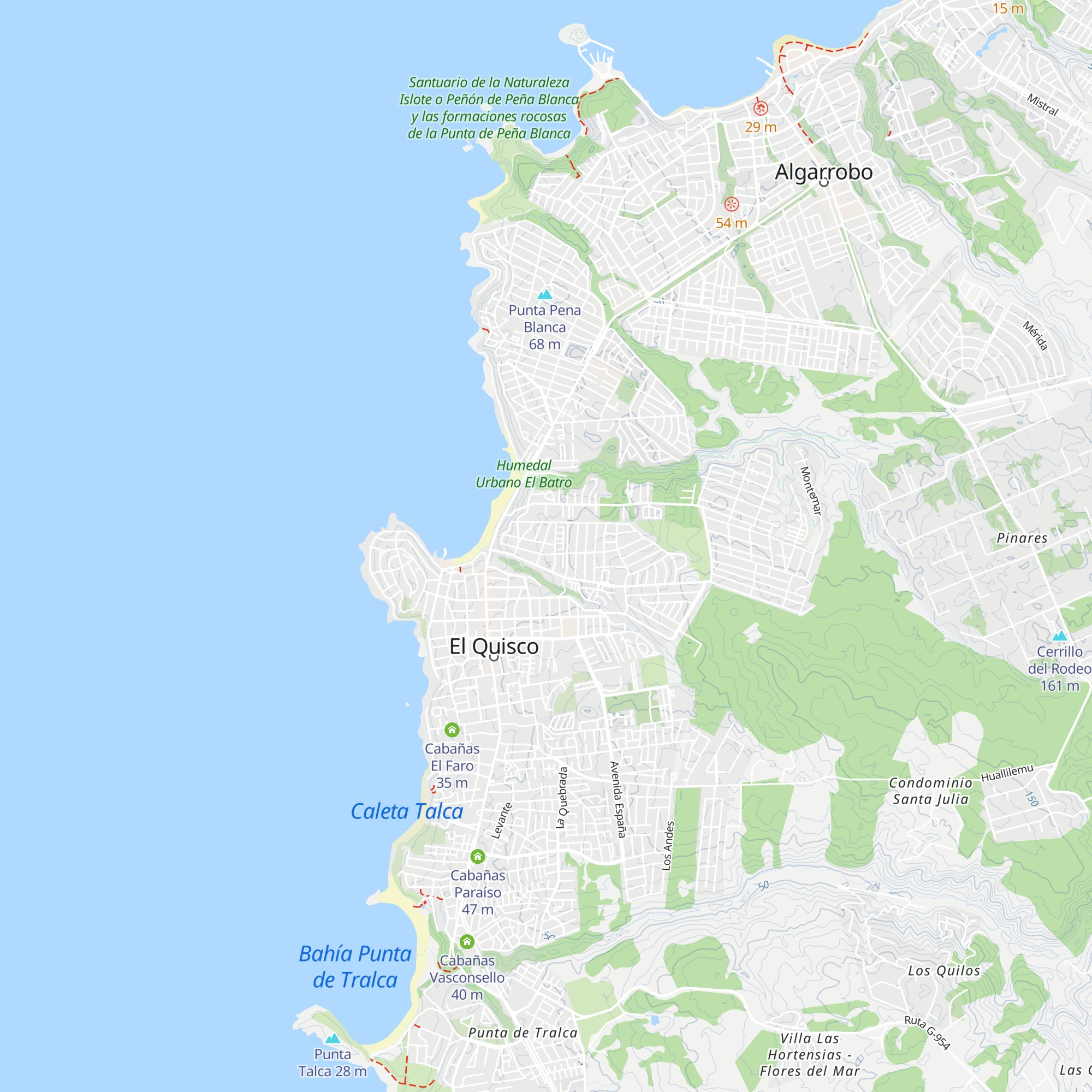 Cabañas Costa Dorada map